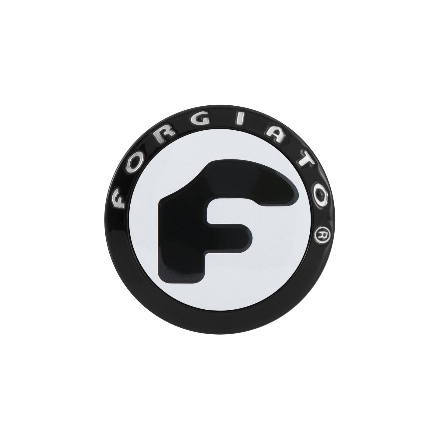 Standard Plastic Cap w/ Black Bezel, White Background, Black F