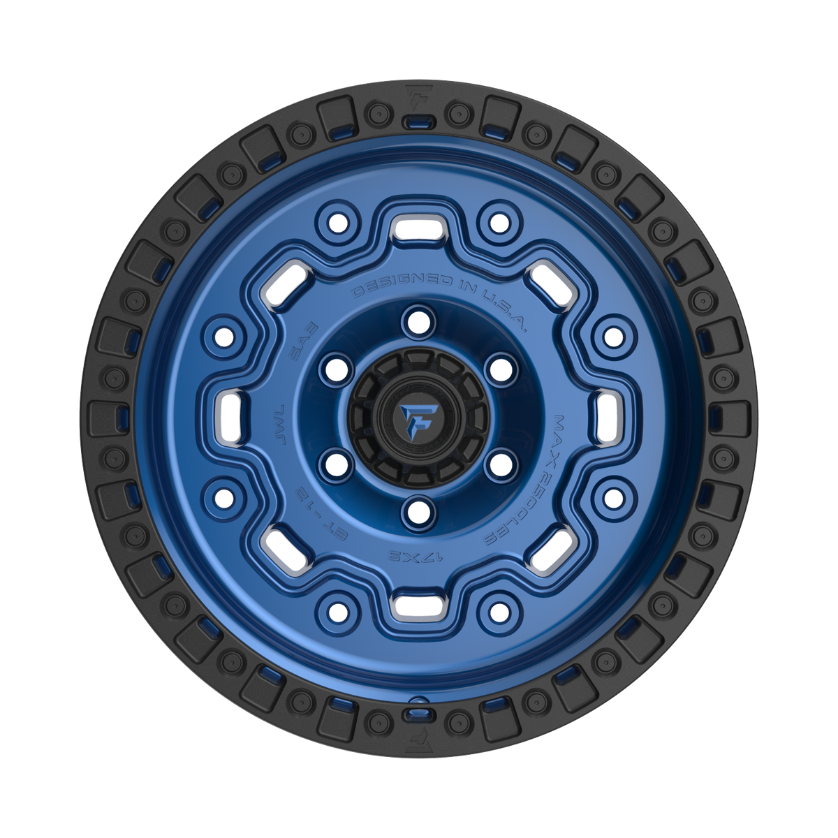 FITTIPALDI OFFROAD FT100BLB 17X9, PCD 6X135, ET -12, CB 87.1-GLOSS BLUE WITH SATIN BLACK RING