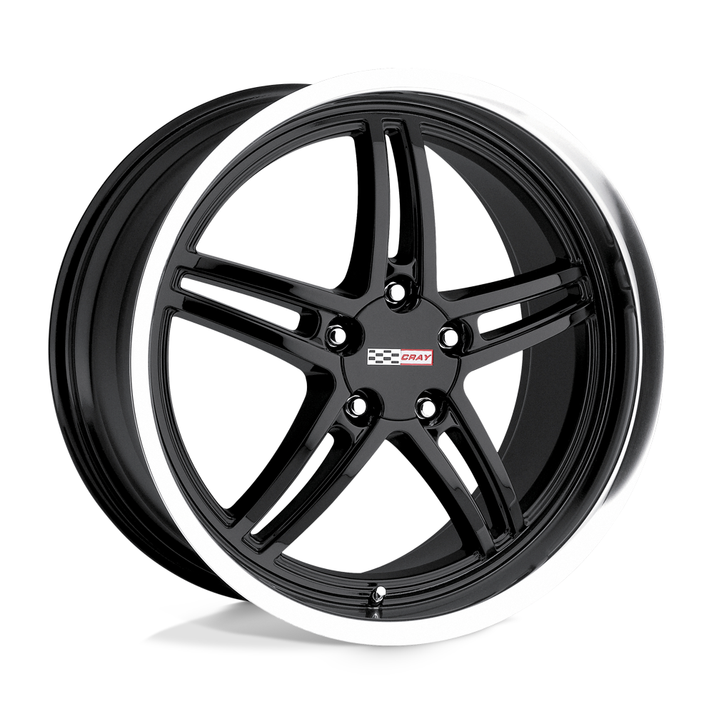 CRAY SCORPION 17X9 50 5X120.65 GLOSS BLACK W/ MIRROR CUT LIP