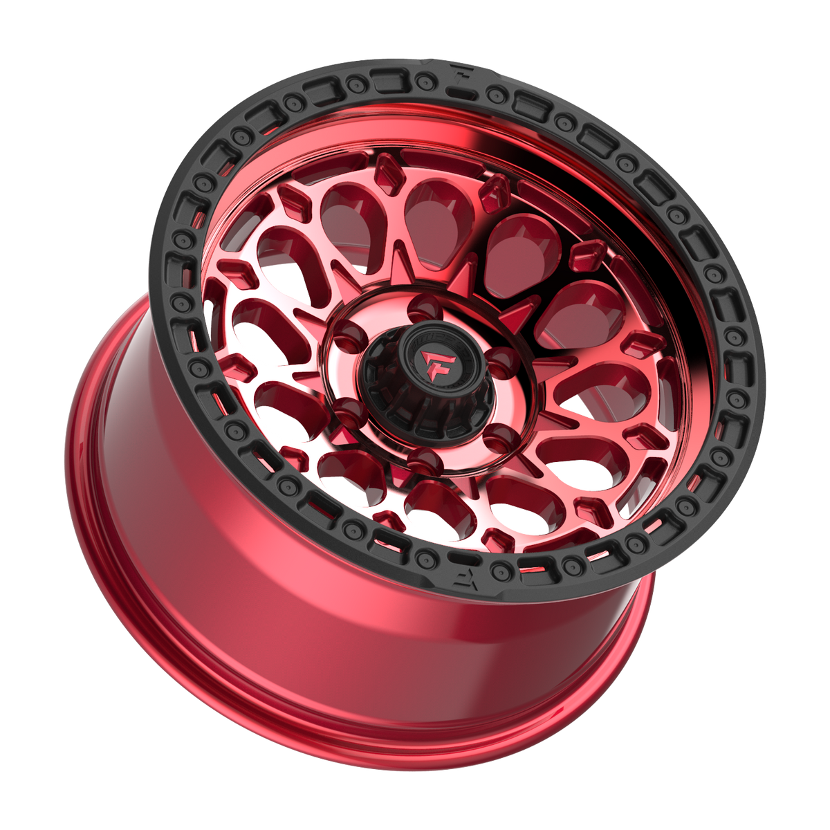 FITTIPALDI FT101RTB 17X9, PCD 6X135, ET-12, CB 87.1-MACHINED W/ GLOSS RED TINT & SATIN BLACK RING