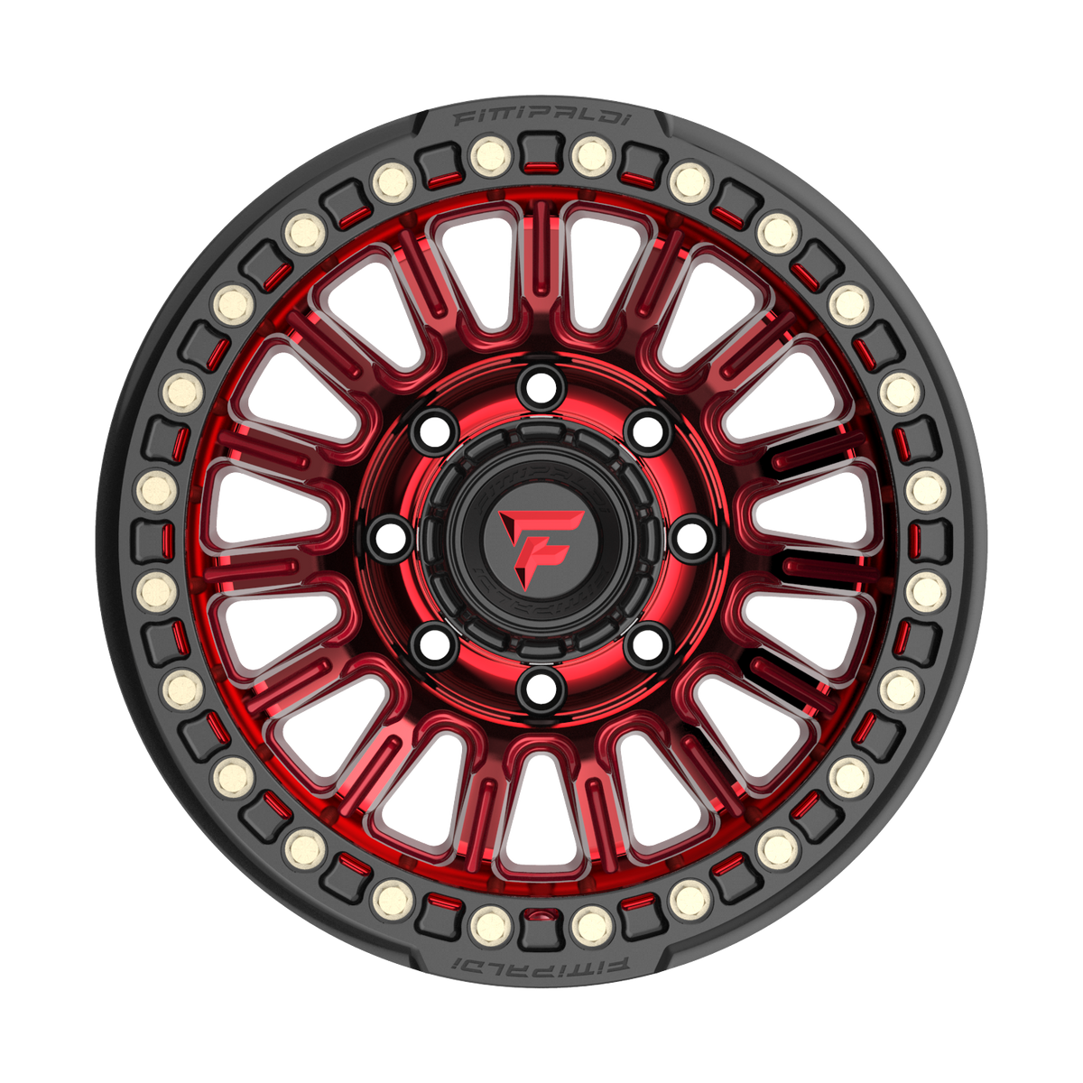 FITTIPALDI FB152R 17X9, PCD 8X6.50, ET -38, CB 125.2-METALLIC RED WITH RED TINT