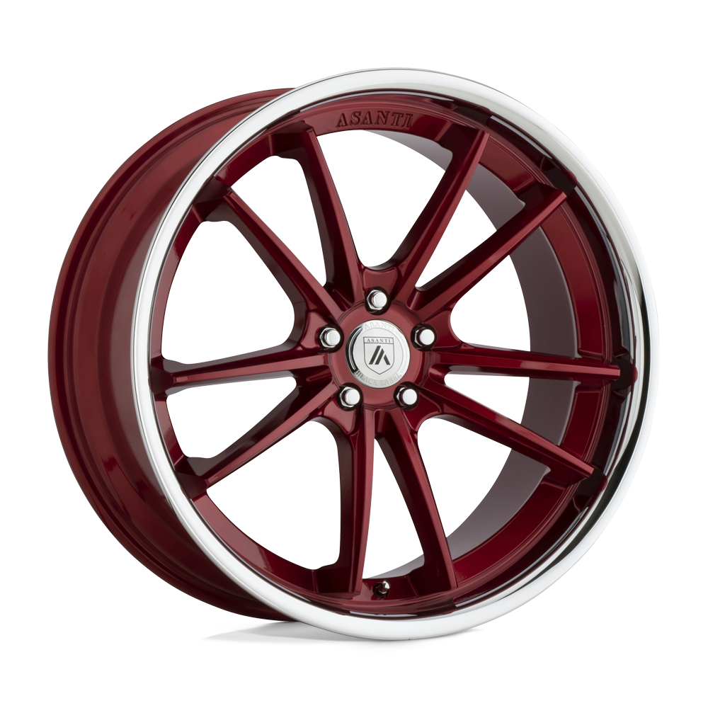 Asanti Black ABL-23 SIGMA 20X9 35 BLANK/BLANK Candy Red With Chrome Lip