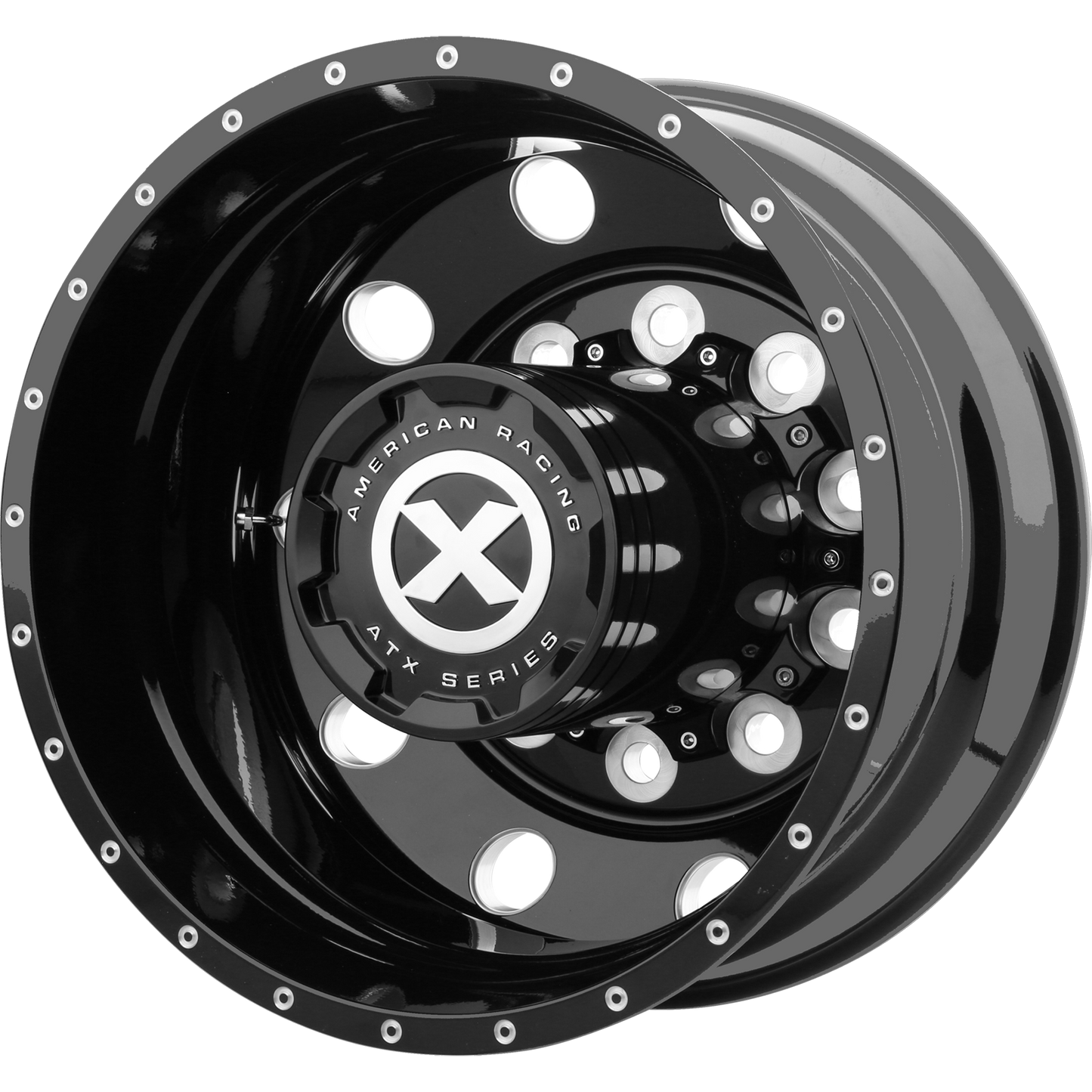 ATX AO405 TREX 22.5X8.25 -168 10X285.75/10X11.25 Gloss Black Milled - Rear