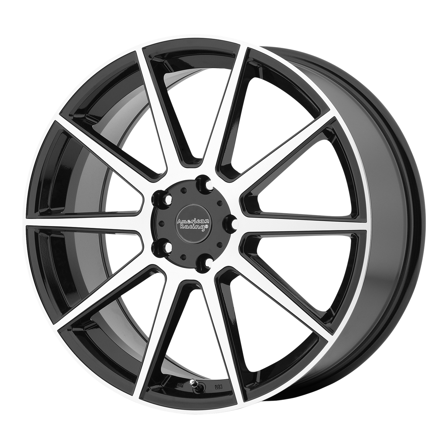 American Racing AR908 18X8 40 5X112/5X112 Gloss Black Machined Face