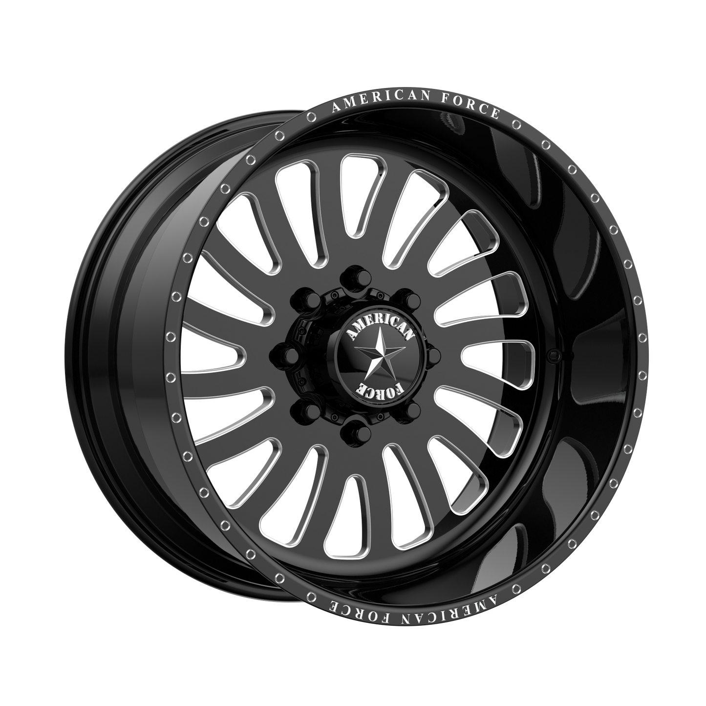 AMERICAN FORCE OCTANE SS 22x16 8x170.00 GLOSS BLACK MACHINED (-101 mm)