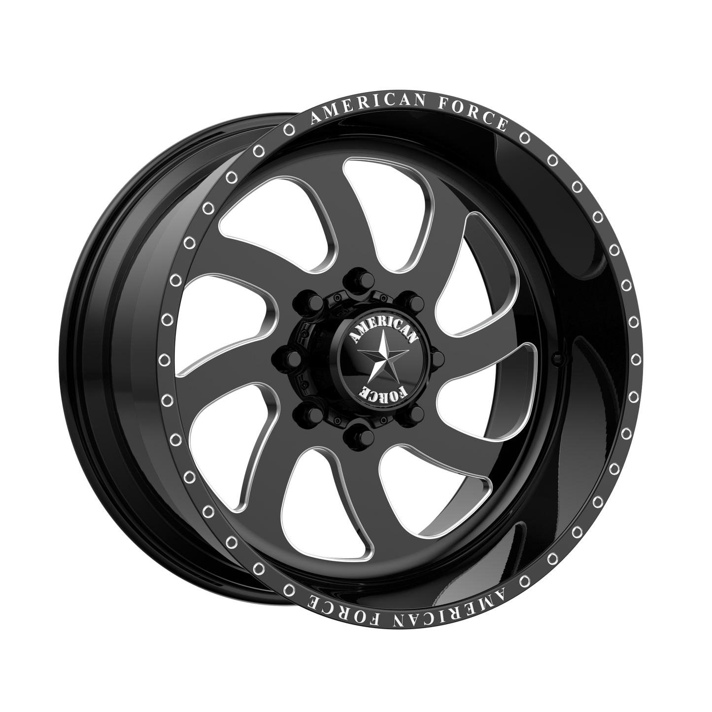 AMERICAN FORCE BLADE SS 22x10 8x180.00 GLOSS BLACK MACHINED (25 mm)