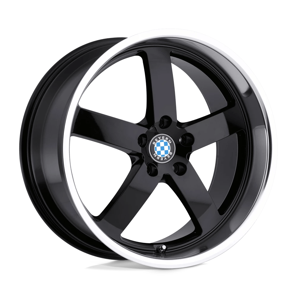 Beyern RAPP 18X8.5 30 5X120/5X4.72 GLOSS BLACK W/ MIRROR CUT LIP