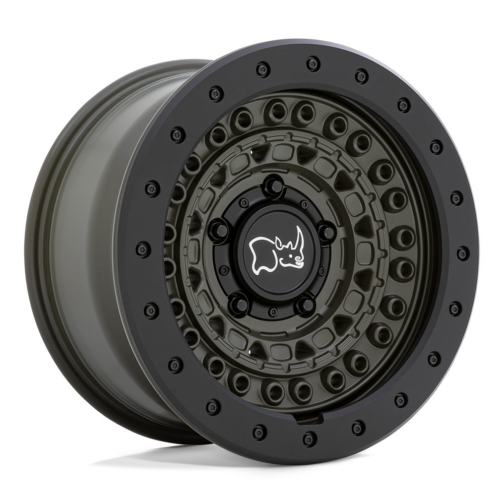 Black Rhino BARRICADE 18X9 0 6X139.7/6X5.5 OLIVE DABE GREEN WITH BLACK ROCK GUARD