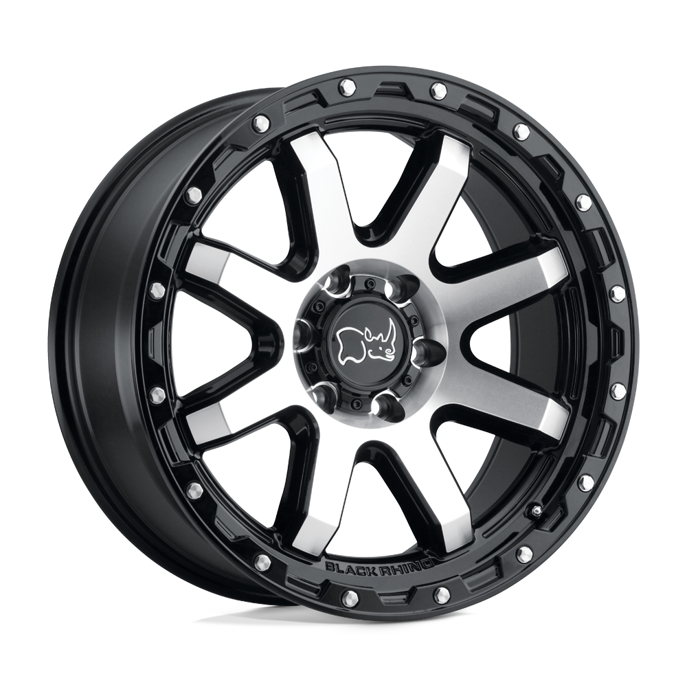 Black Rhino COYOTE 20X9 6 8X170/8X6.7 GLOSS BLACK W/ MACHINED FACE & STAINLESS BOLTS