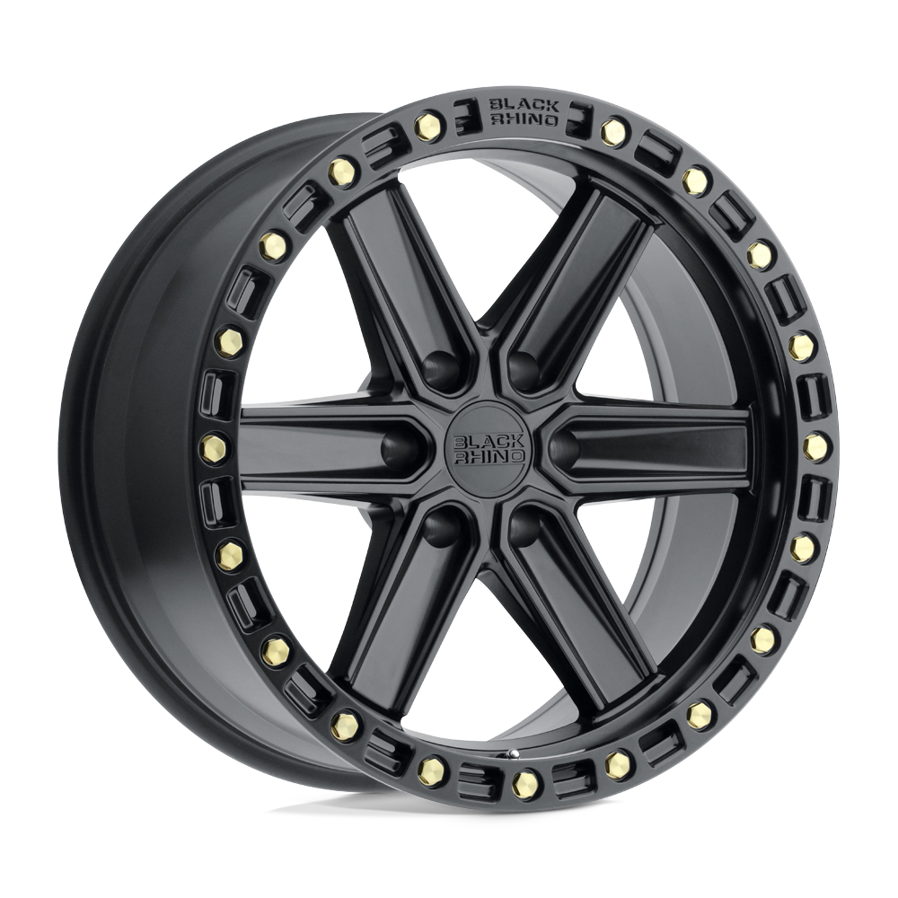 Black Rhino HENDERSON 17X9 12 6X139.7/6X5.5 MATTE BLACK W/ BRASS BOLTS