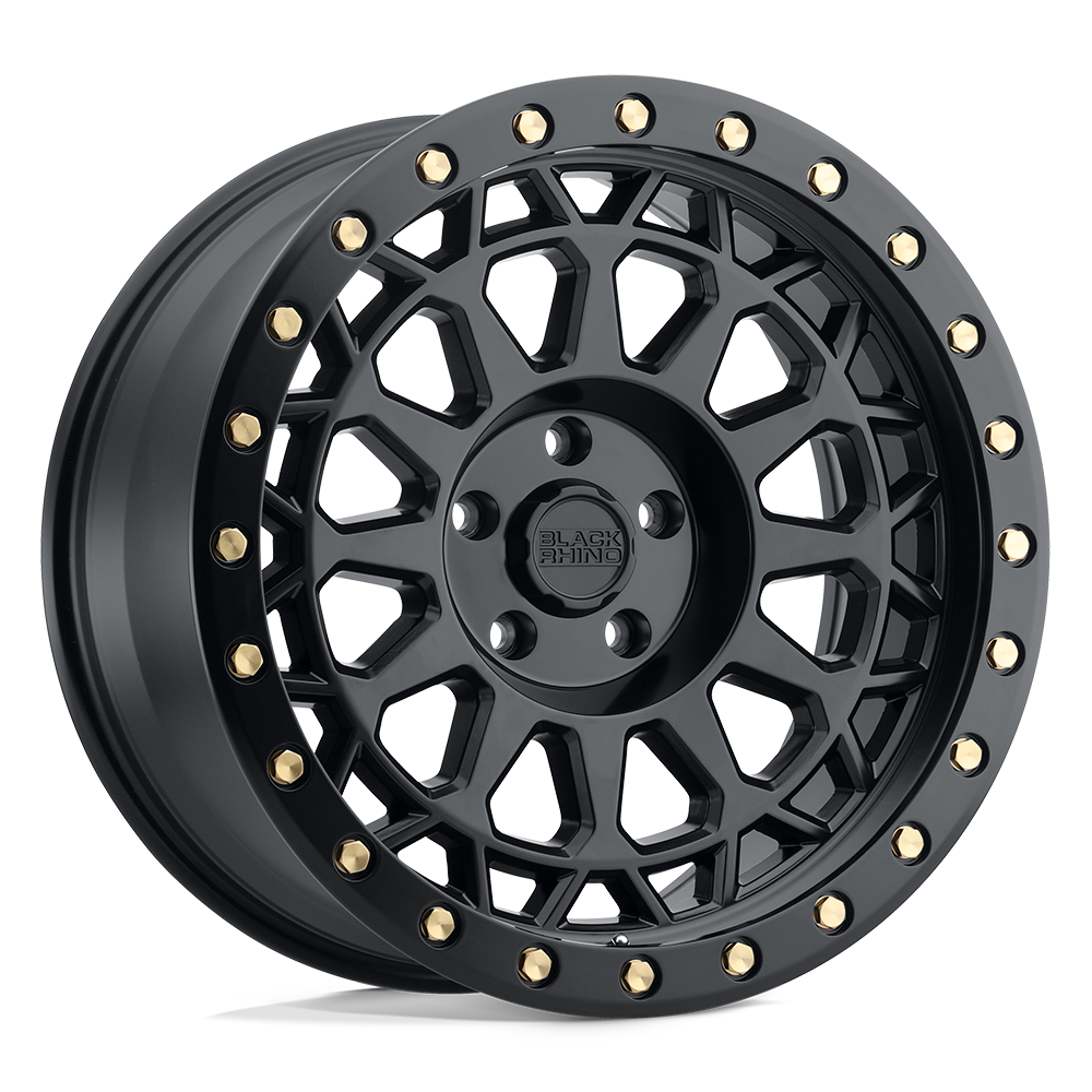 Black Rhino PRIMM 20X9.5 0 5X127/5X5.0 MATTE BLACK W/ BRASS BOLTS