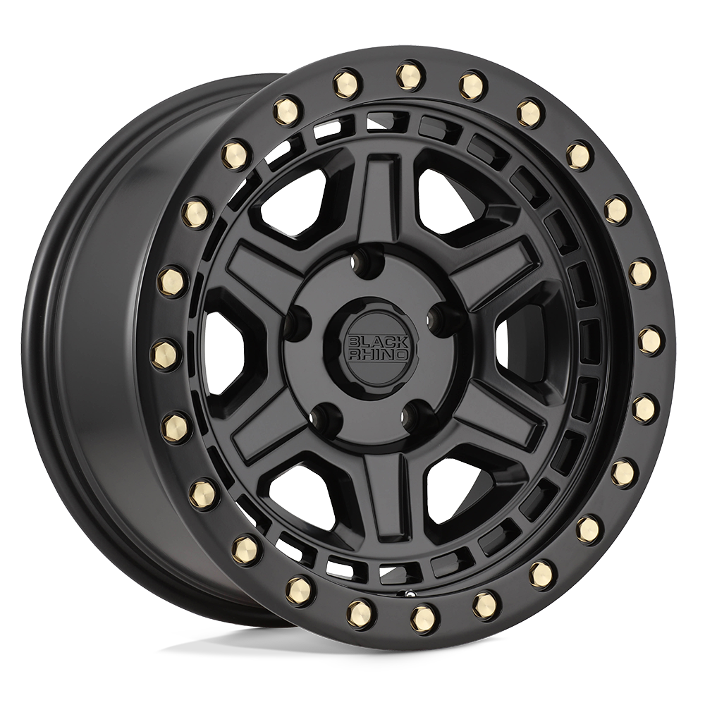 Black Rhino RENO 17X9 0 5X127/5X5.0 MATTE BLACK W/ BRASS BOLTS