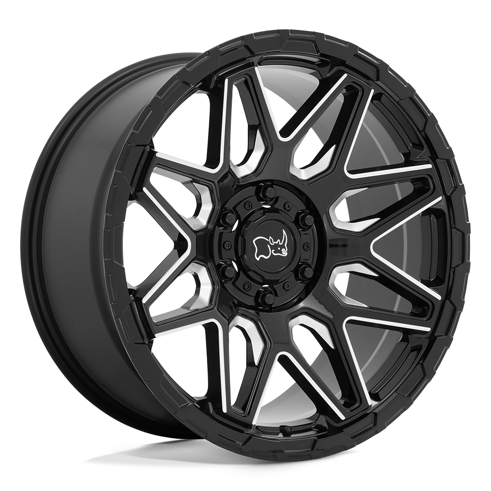 Black Rhino SHOCKWAVE 20X12 -44 6X135/6X5.3 GLOSS BLACK WITH MILLED SPOKES