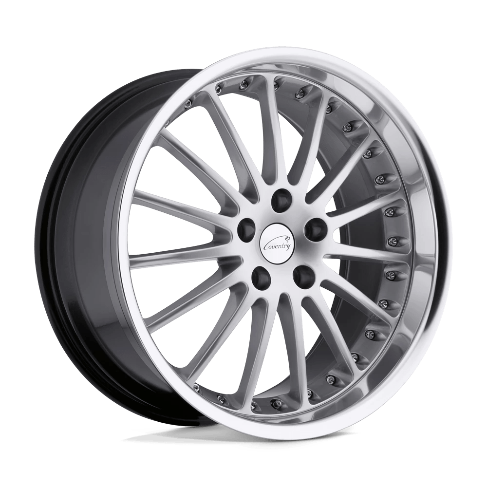 Coventry WHITLEY 18X8.5 42 5X108/5X4.25 HYPER SILVER W/ MIRROR CUT LIP