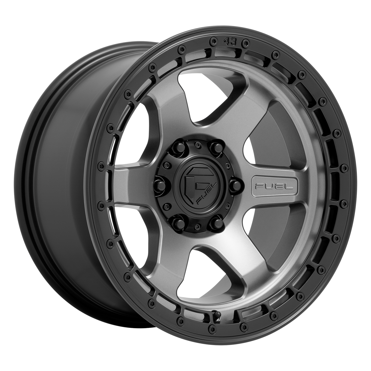 Fuel 1PC D752 BLOCK 17X9 -12 5X127/5X5.0 Matte Gunmetal With Black Ring