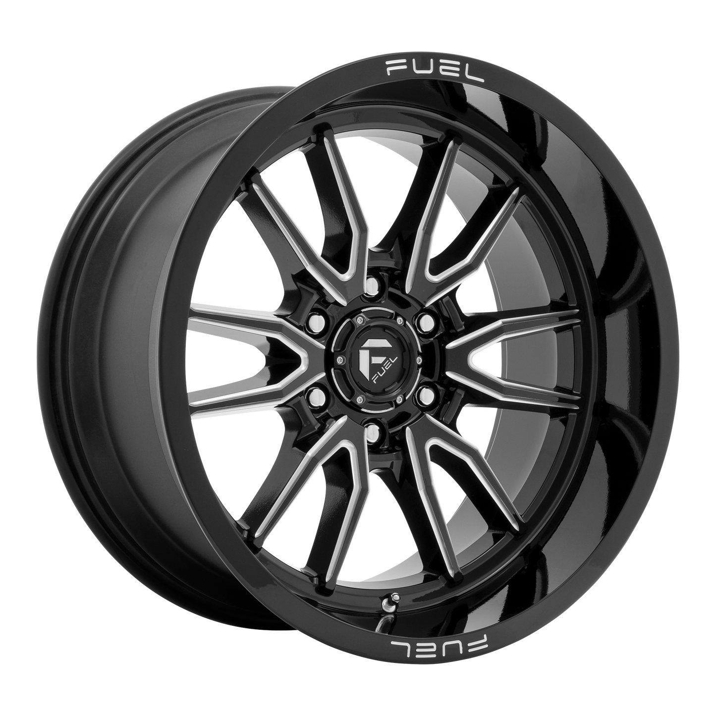 Fuel 1PC D761 CLASH 24X12 -44 6X139.7/6X5.5 Gloss Black Milled