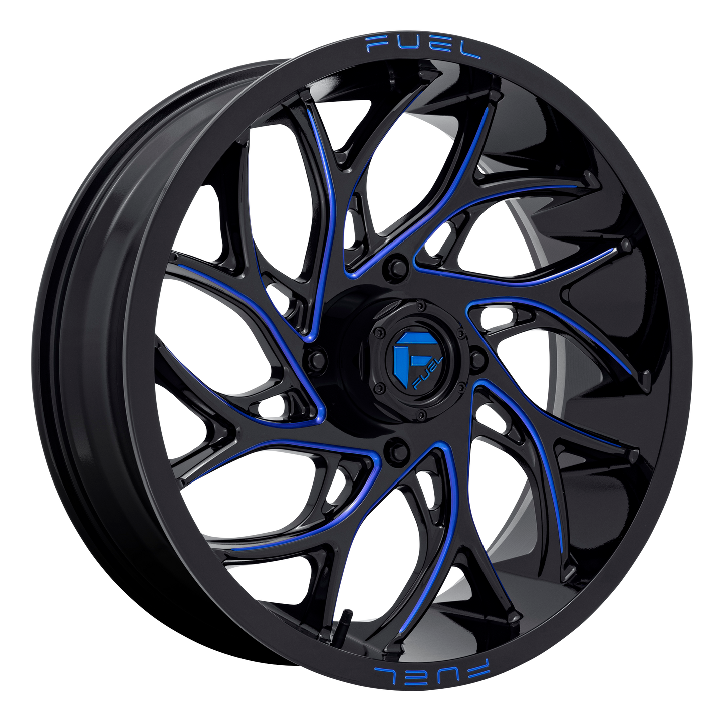 Fuel UTV D778 RUNNER UTV 20X7 13 4X156/4X156 Gloss Black Milled Candy Blue