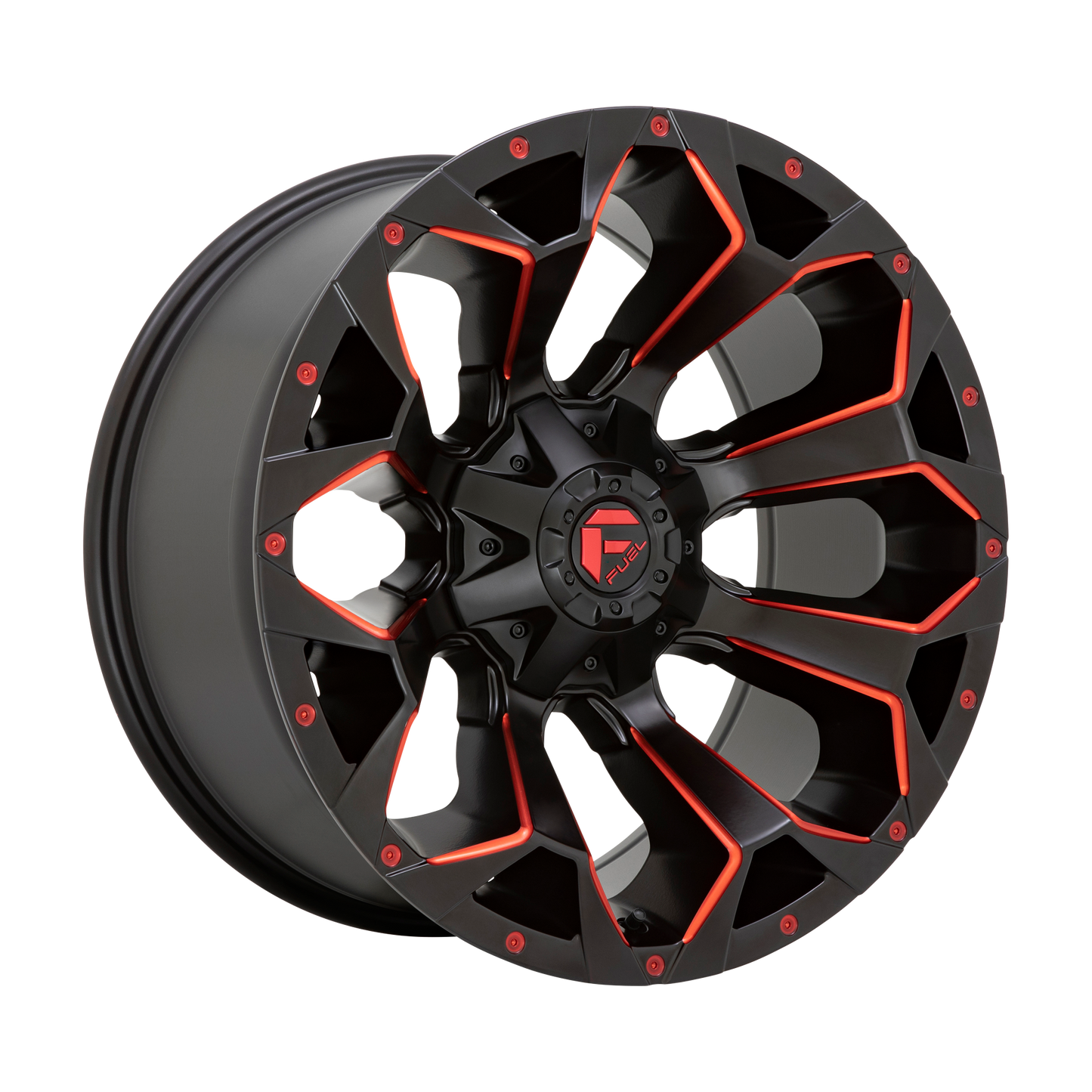 Fuel 1PC D787 ASSAULT 17X8.5 14 5X114.3/5X127/5X4.5/5.0 Matte Black Red Milled
