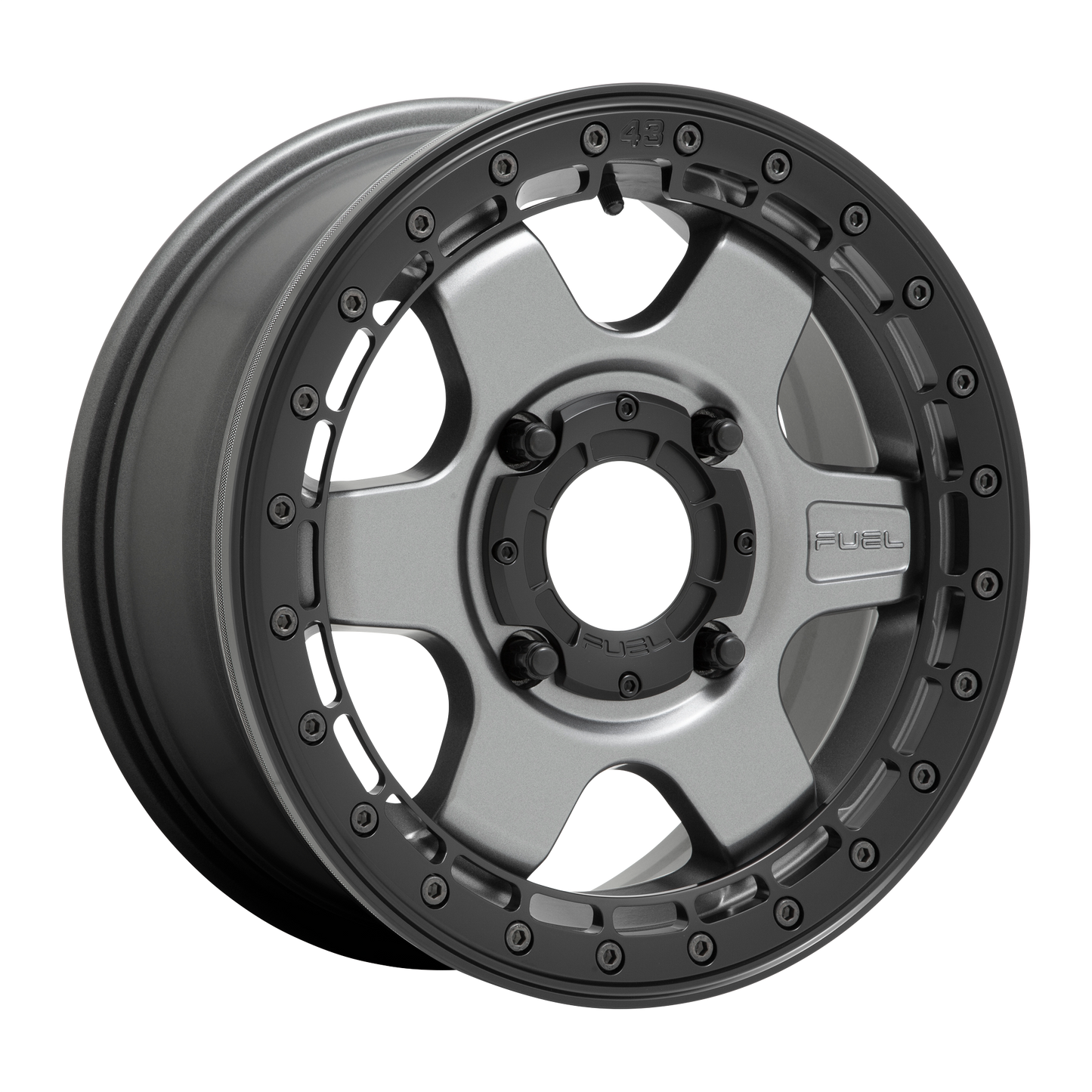 Fuel UTV D923 BLOCK BL - OFF ROAD ONLY 15X6 38 4X156/4X156 Matte Gun Metal With Black Ring