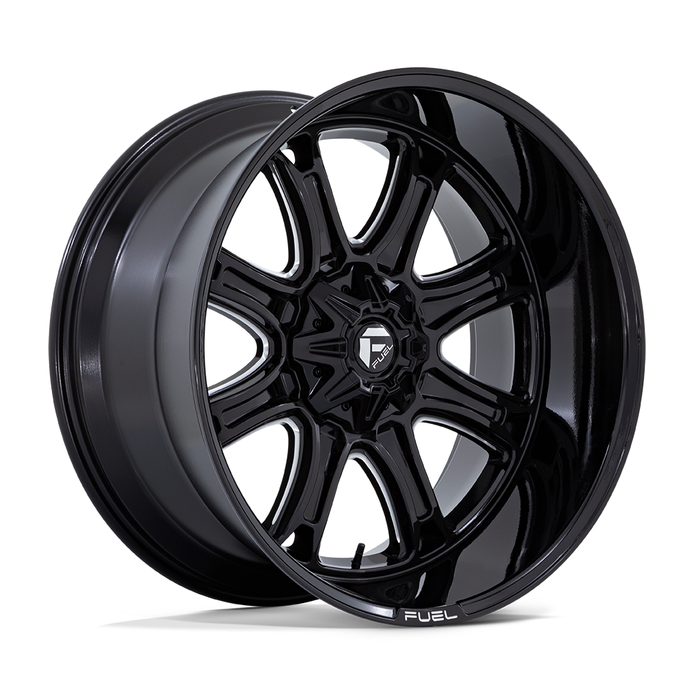 FUEL 1PC DARKSTAR 22X9 1 8X165.1 GLOSS BLACK MILLED