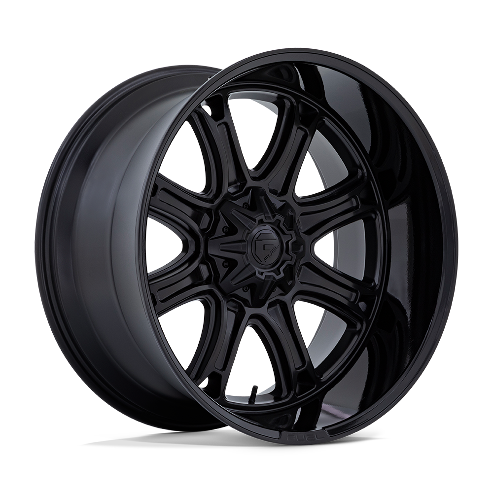 FUEL 1PC DARKSTAR 20X10 -18 BLANK MATTE BLACK WITH GLOSS BLACK LIP