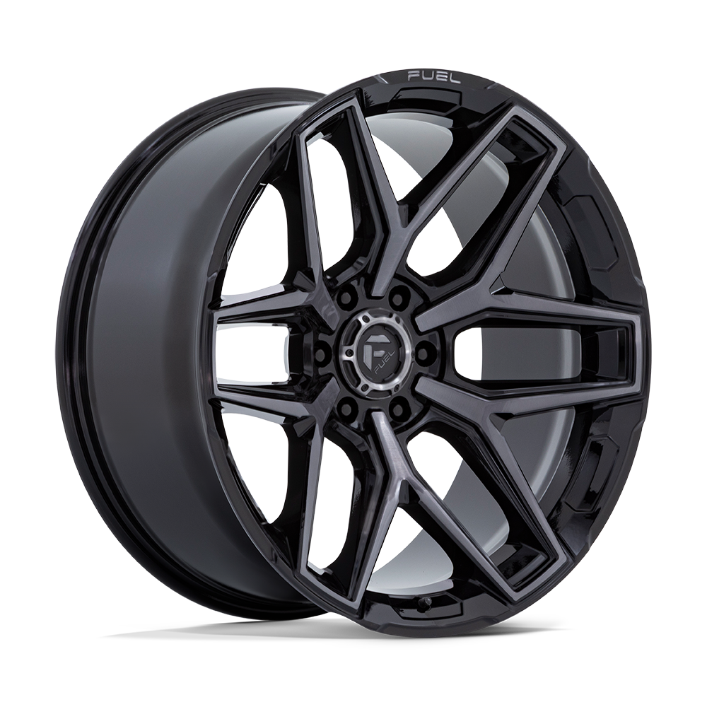 FUEL 1PC FLUX 20X9 1 6X139.7 GLOSS BLACK BRUSHED FACE WITH GRAY TINT