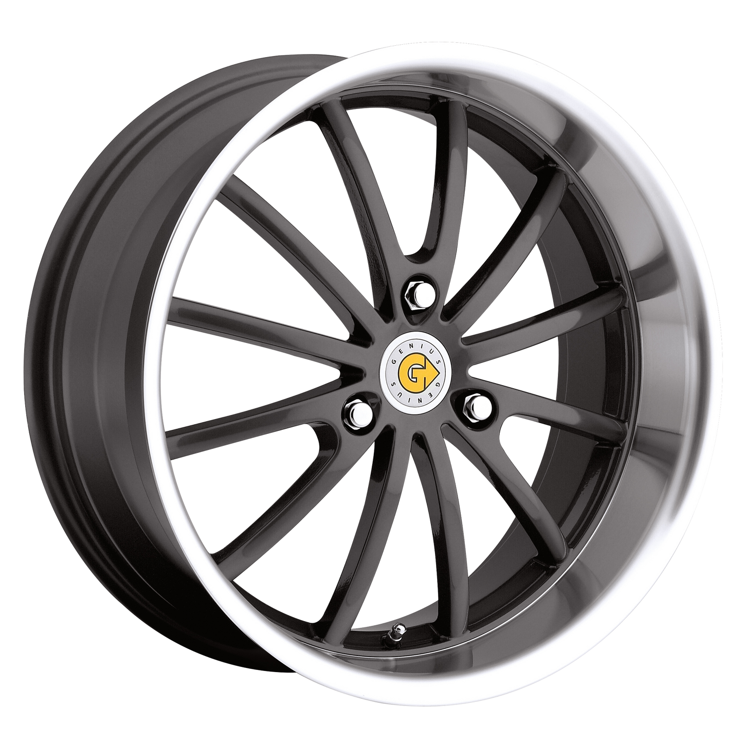 Genius DARWIN 15X6.5 22 3X112/3X112 GUNMETAL W/ MIRROR CUT LIP
