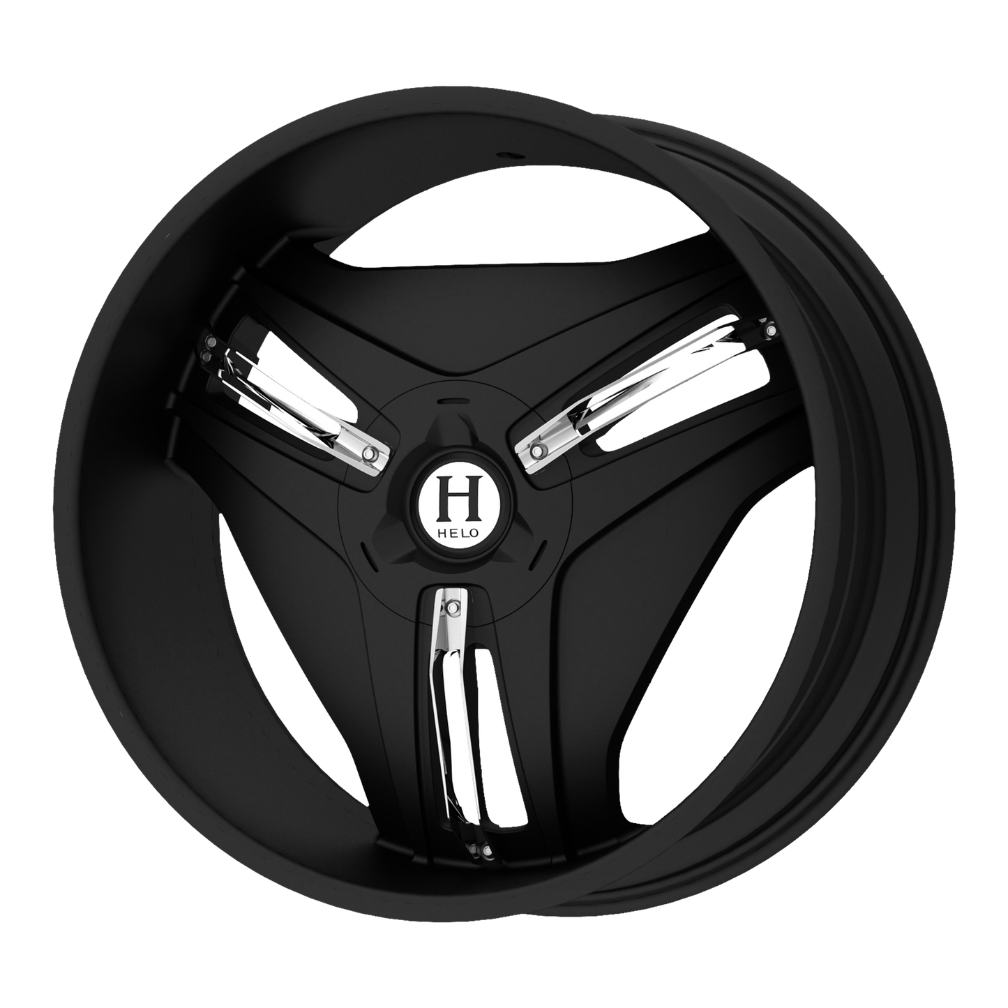Helo HE849 22X9.5 10 5X115/5X139.7 GLOSS BLACK WITH REMOVABLE CHROME ACCENTS
