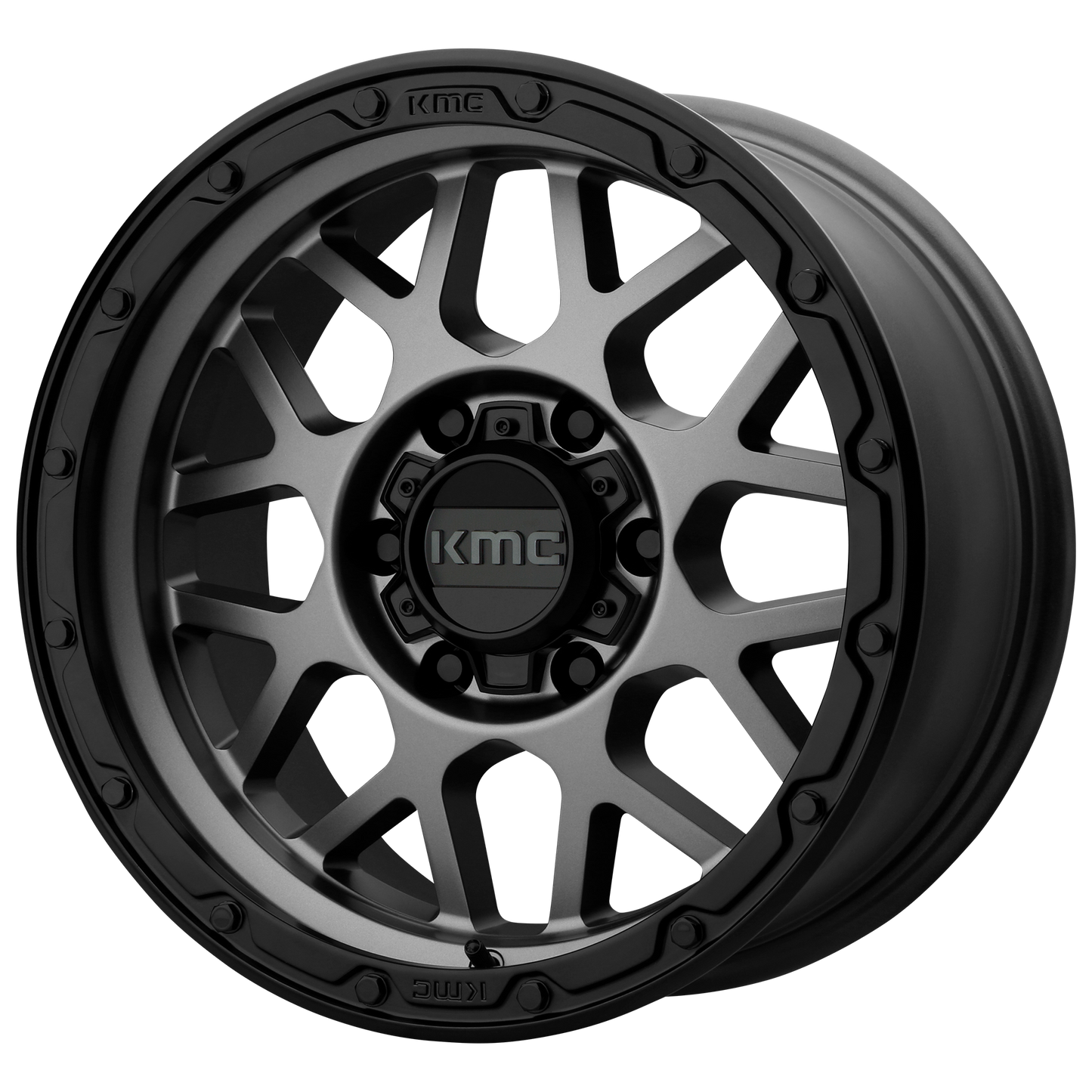 KMC KM535 GRENADE OFF-ROAD 17x9 -12 5x127/5x5.0 Matte Gray Matte Black Lip
