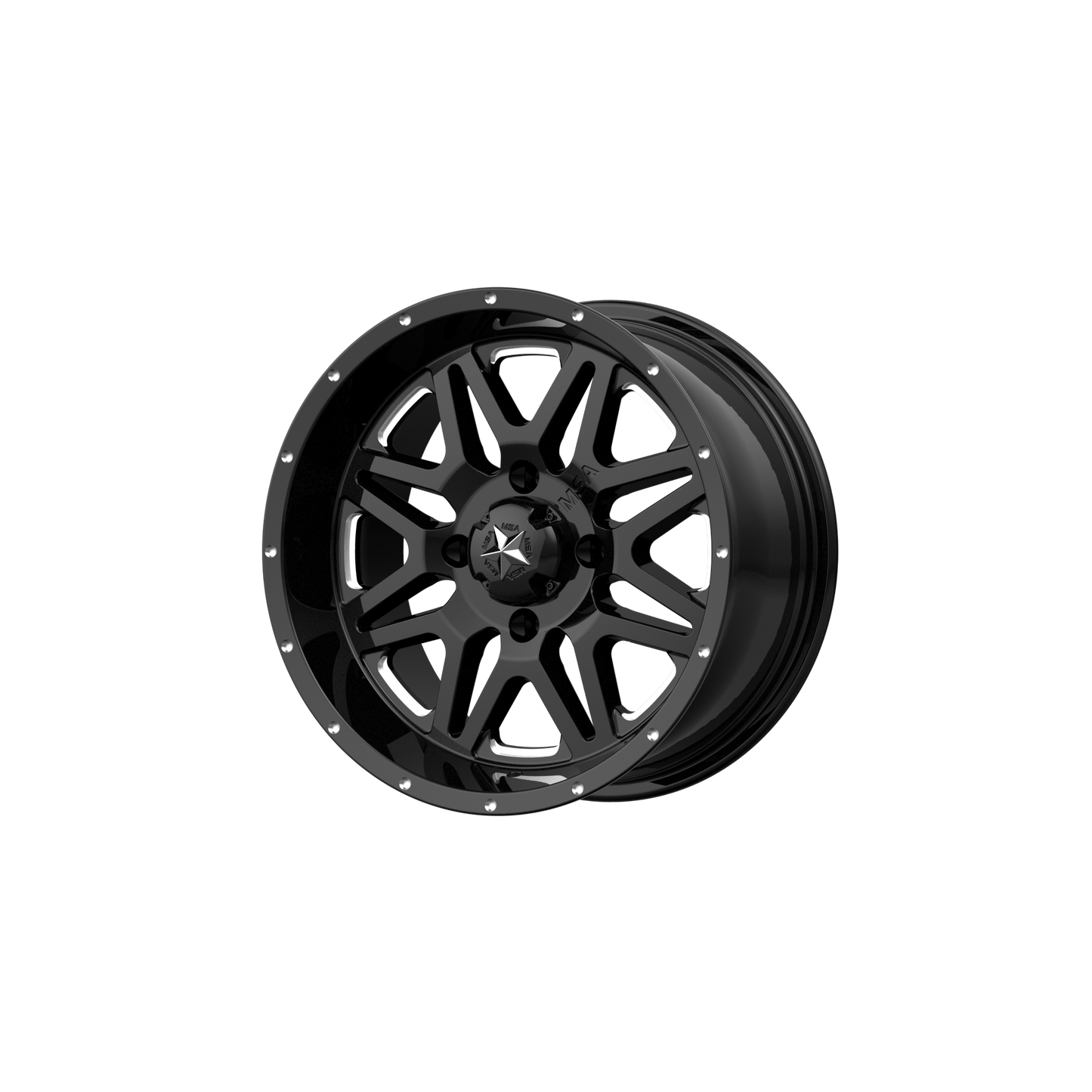 MSA Offroad Wheels M26 VIBE 14x7 0 4x156/4x156 Milled Gloss Black