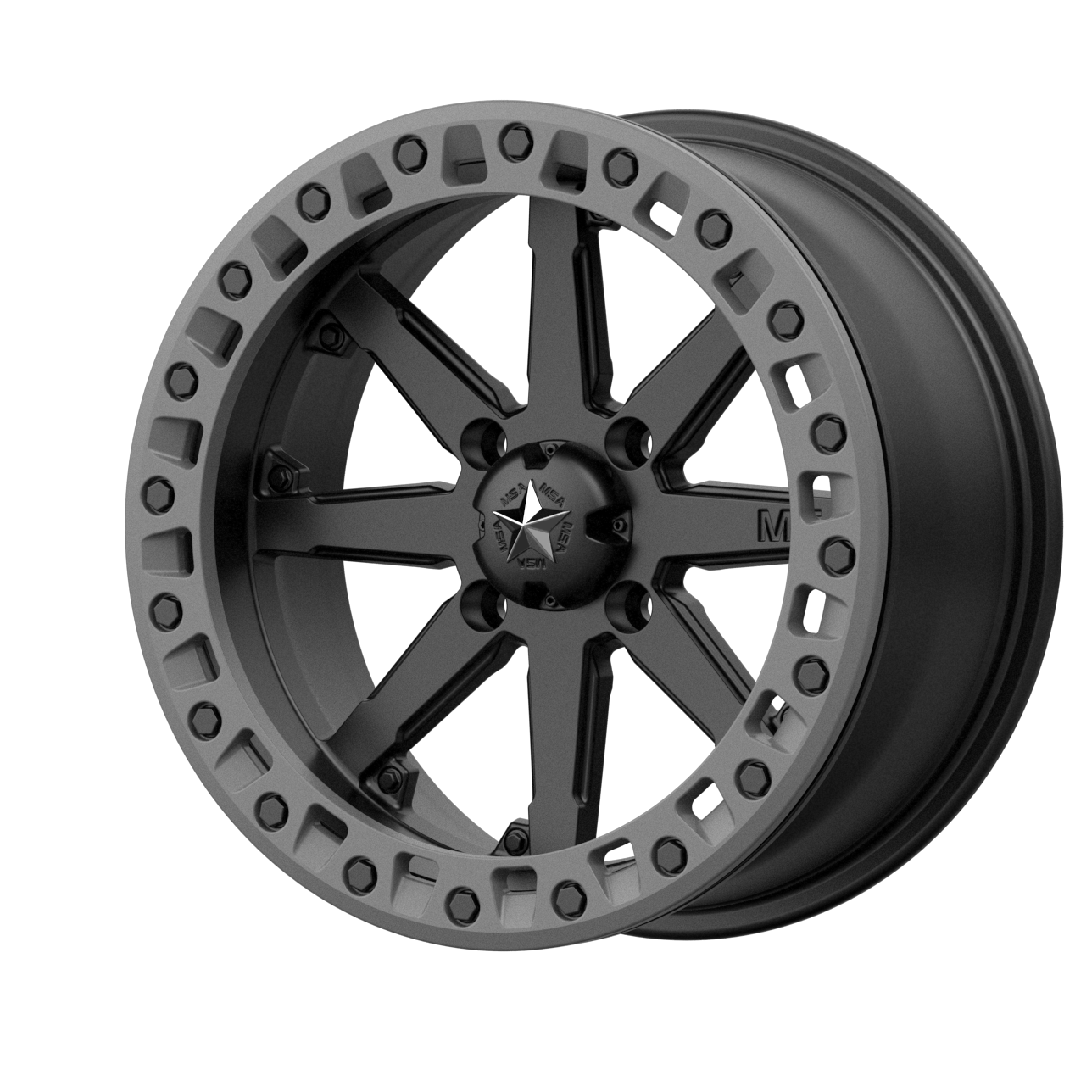 MSA Offroad Wheels M31 LOK2 15x7 0 4x156/4x156 Satin Black Matte Gray Ring
