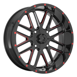 MSA Offroad Wheels M35 BANDIT 18x7 0 4x156/4x156 Gloss Black Milled With Red Tint