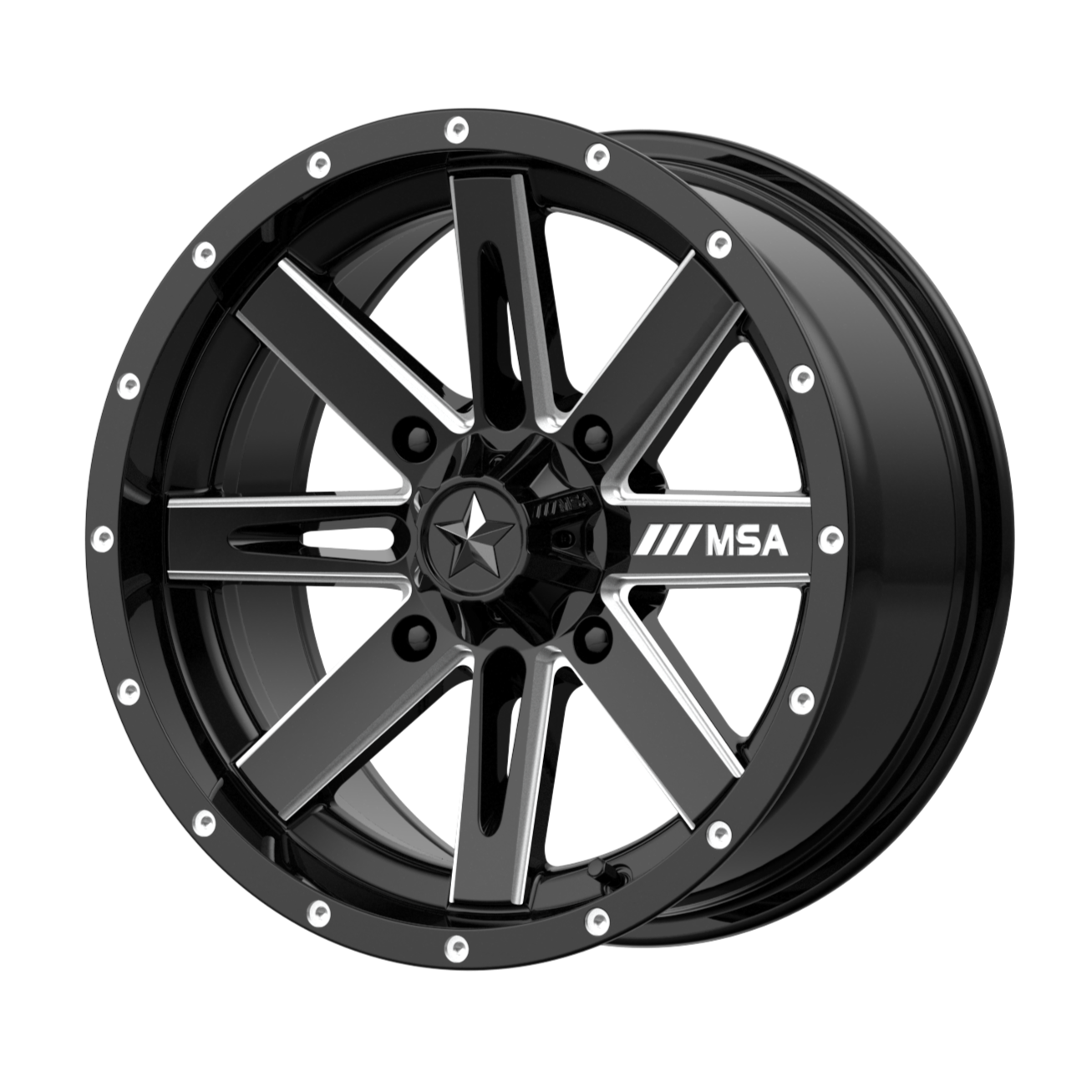 MSA Offroad Wheels M41 BOXER 14x7 -47 4x110/4x110 Gloss Black Milled