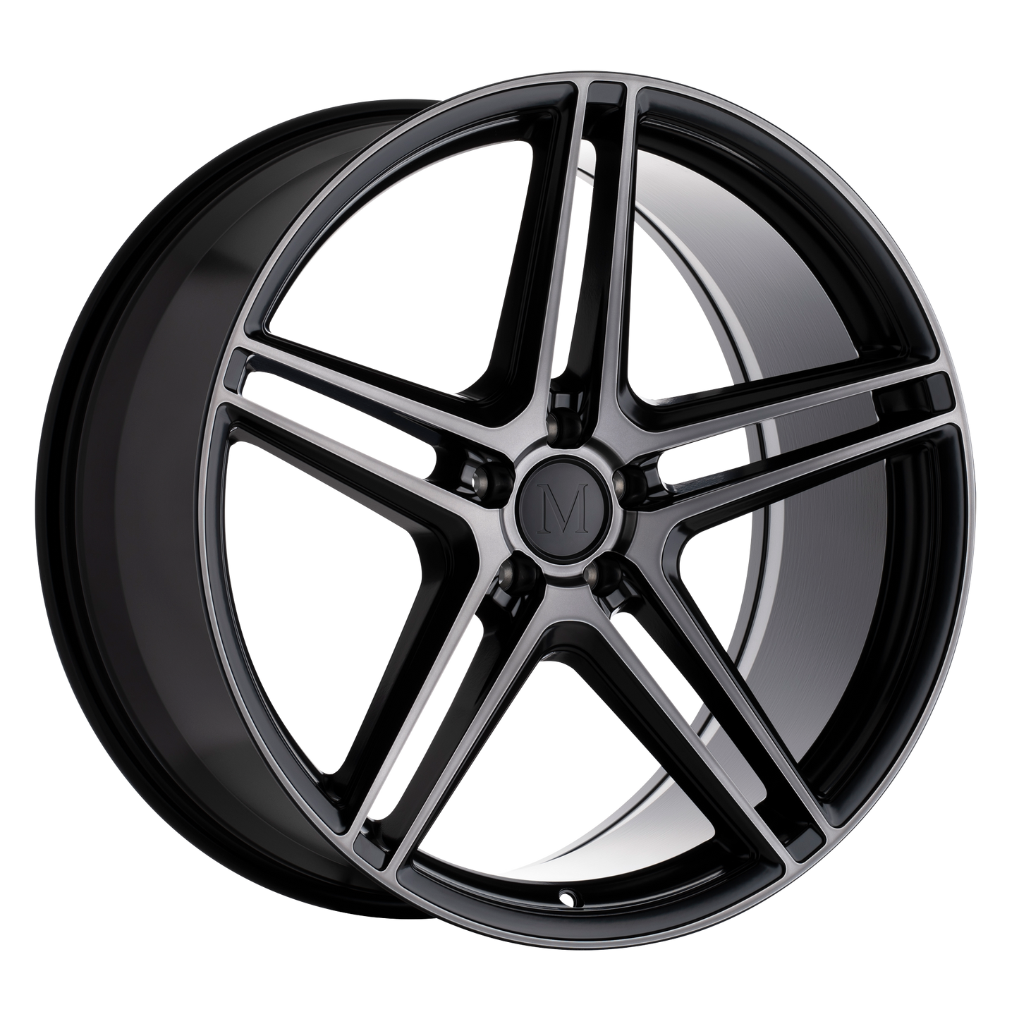 Mandrus BREMEN 20X10 25 5X112/5X112 SEMI GLOSS BLACK W/ MIRROR CUT FACE