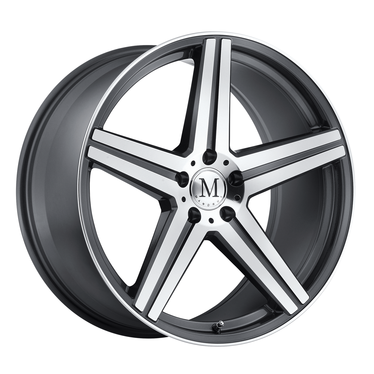 Mandrus ESTRELLA 17X8 32 5X112/5X112 GUNMETAL W/ MIRROR CUT FACE & LIP