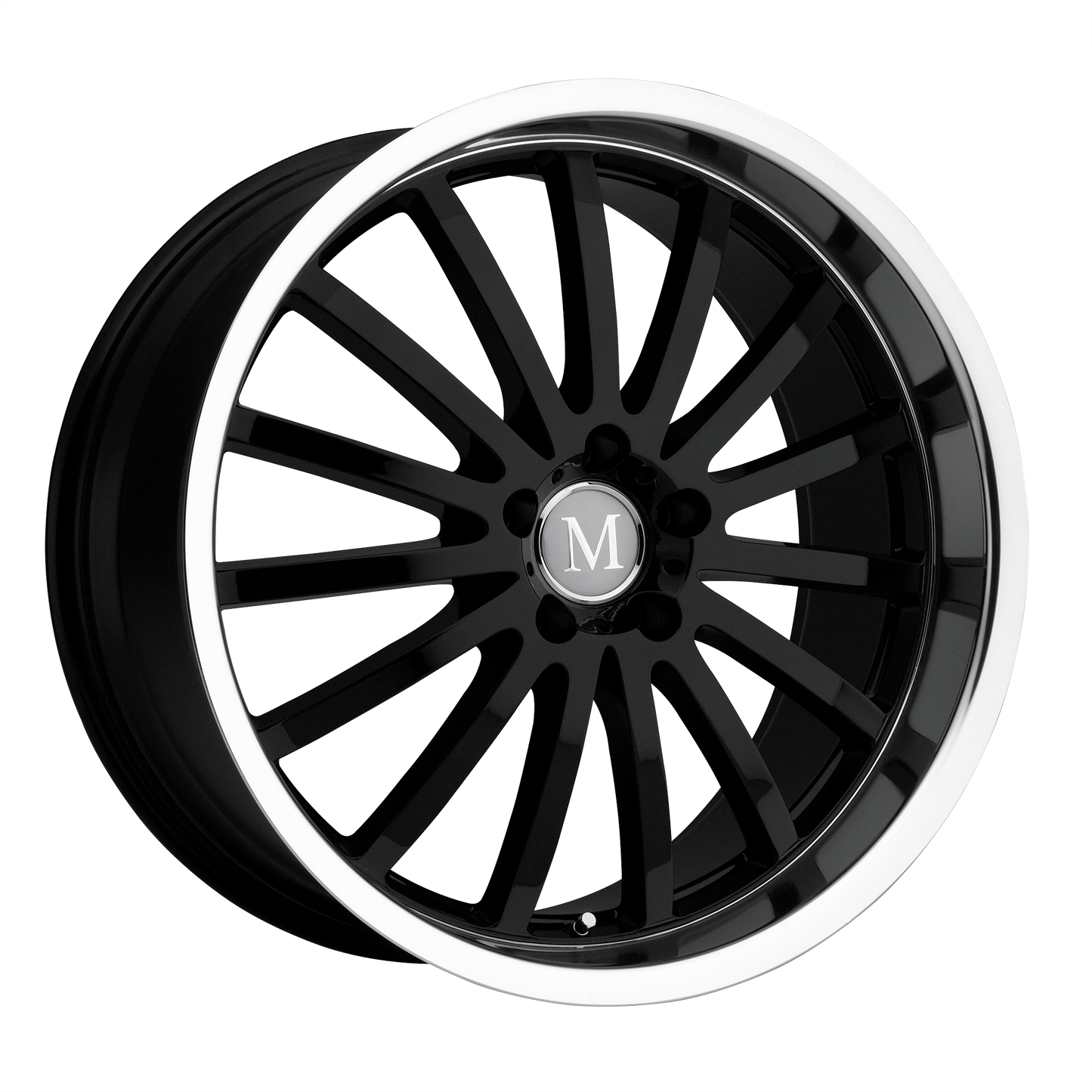 Mandrus MILLENIUM 18X9.5 35 5X112/5X112 GLOSS BLACK W/ MIRROR CUT LIP
