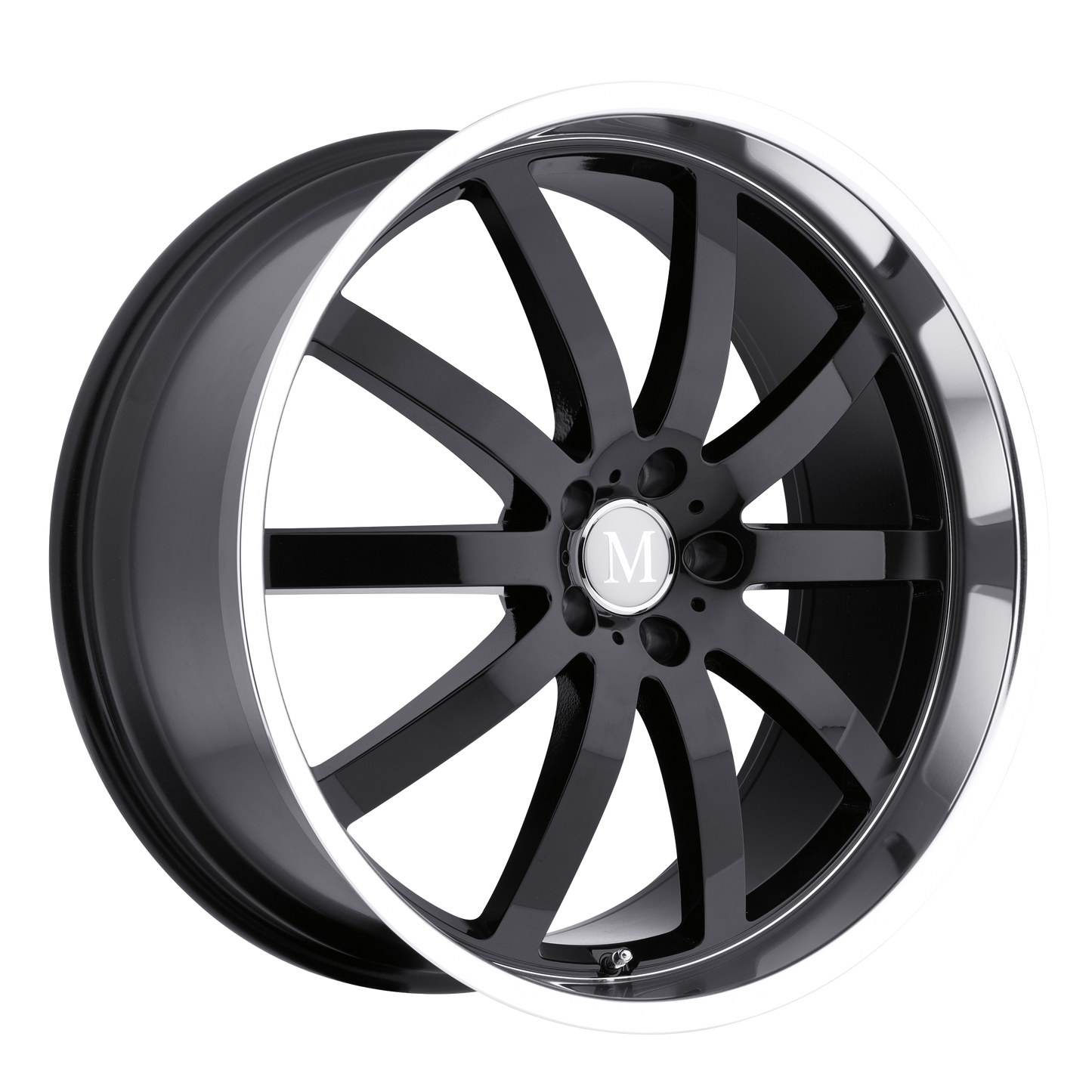 Mandrus WILHELM 17X8 32 5X112/5X112 GLOSS BLACK W/ MIRROR CUT LIP