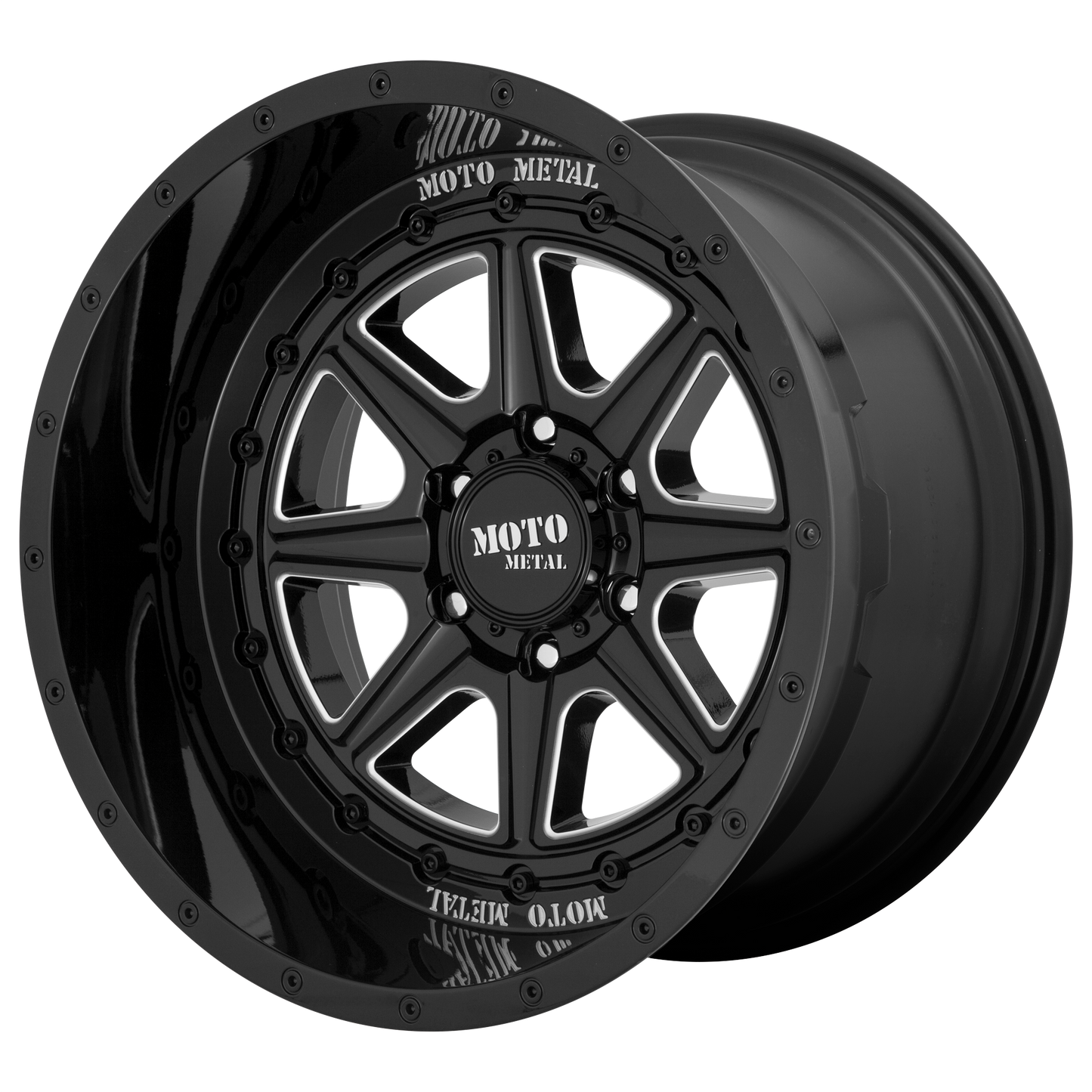Moto Metal MO801 PHANTOM 20x10 -18 8x180/8x7.1 Gloss Black Milled