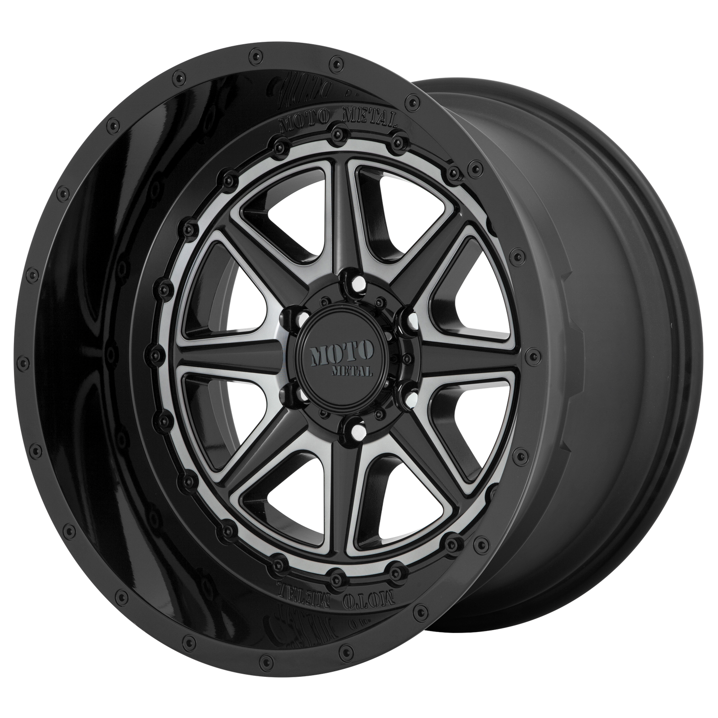 Moto Metal MO801 PHANTOM 24x12 -44 8x170/8x6.7 Gloss Black With Gray Tint