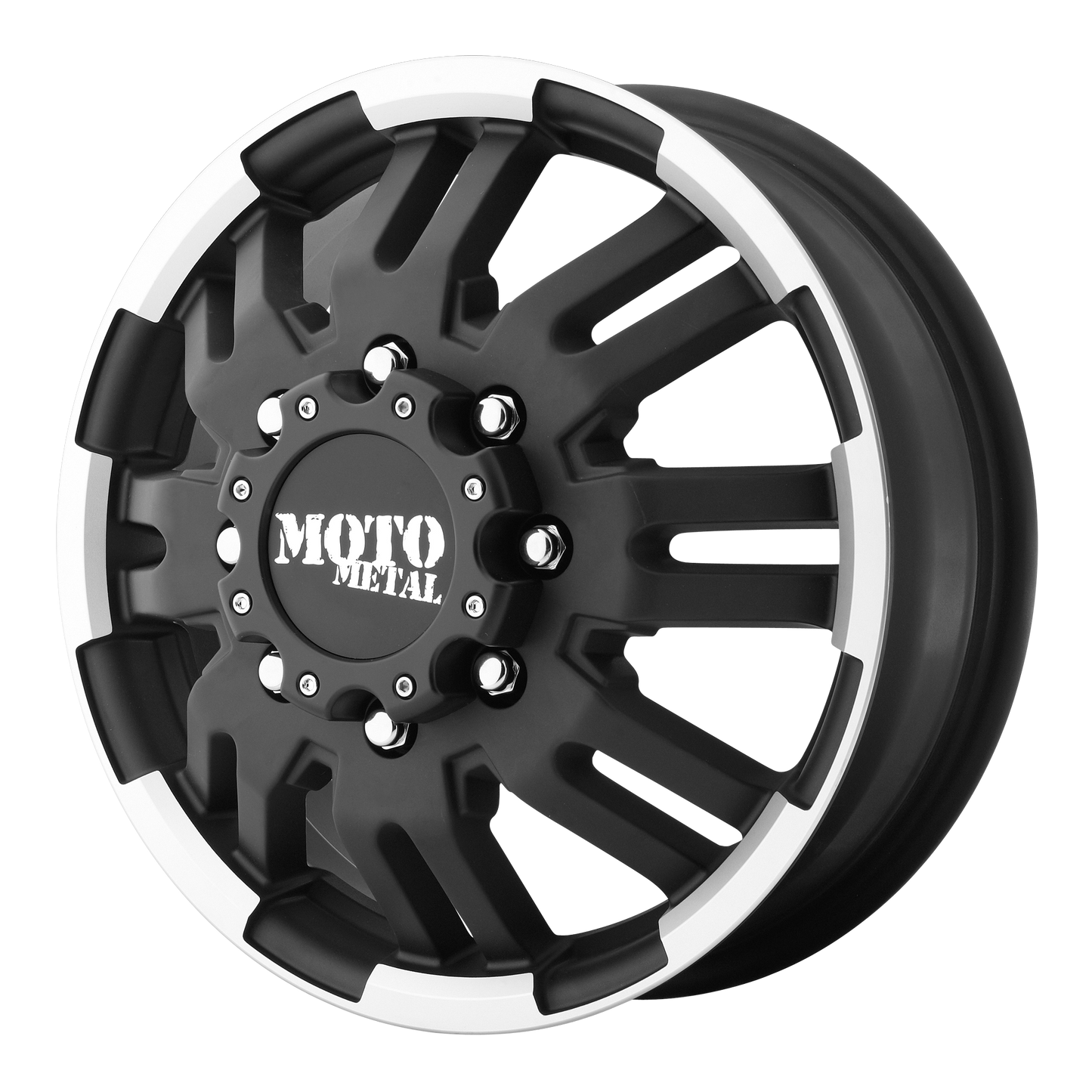 Moto Metal MO963 16x6 111 8x165.1/8x6.5 Matte Black Machined - Front