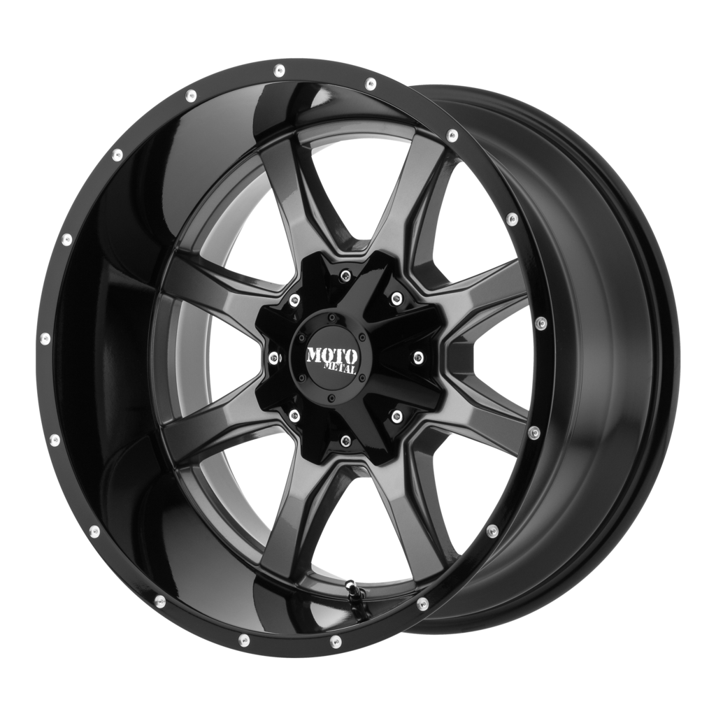 Moto Metal MO970 16X7 42 5X160/5X160 Gloss Gray Center Gloss Black Lip