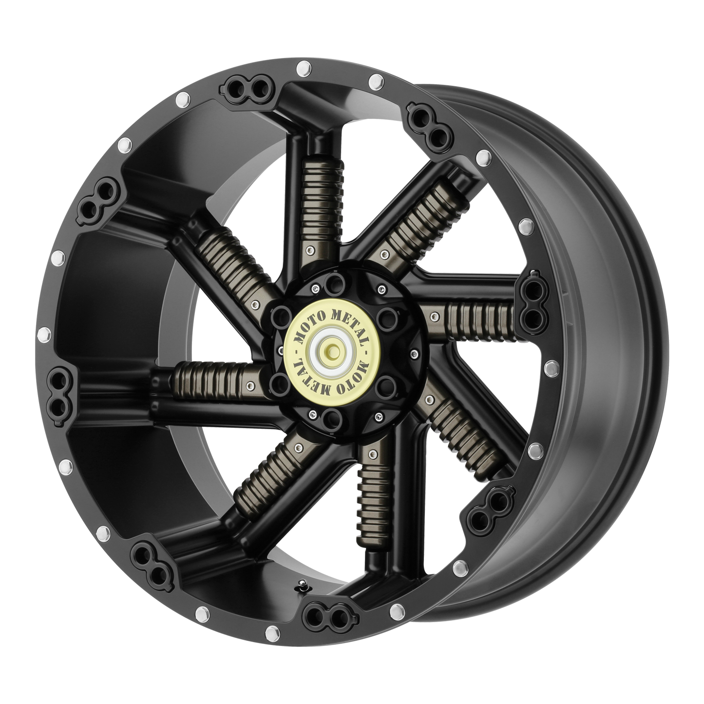 Moto Metal MO979 BUCKSHOT 20X10 -24 8X170/8X6.7 Satin Black With Gun Metal Inserts