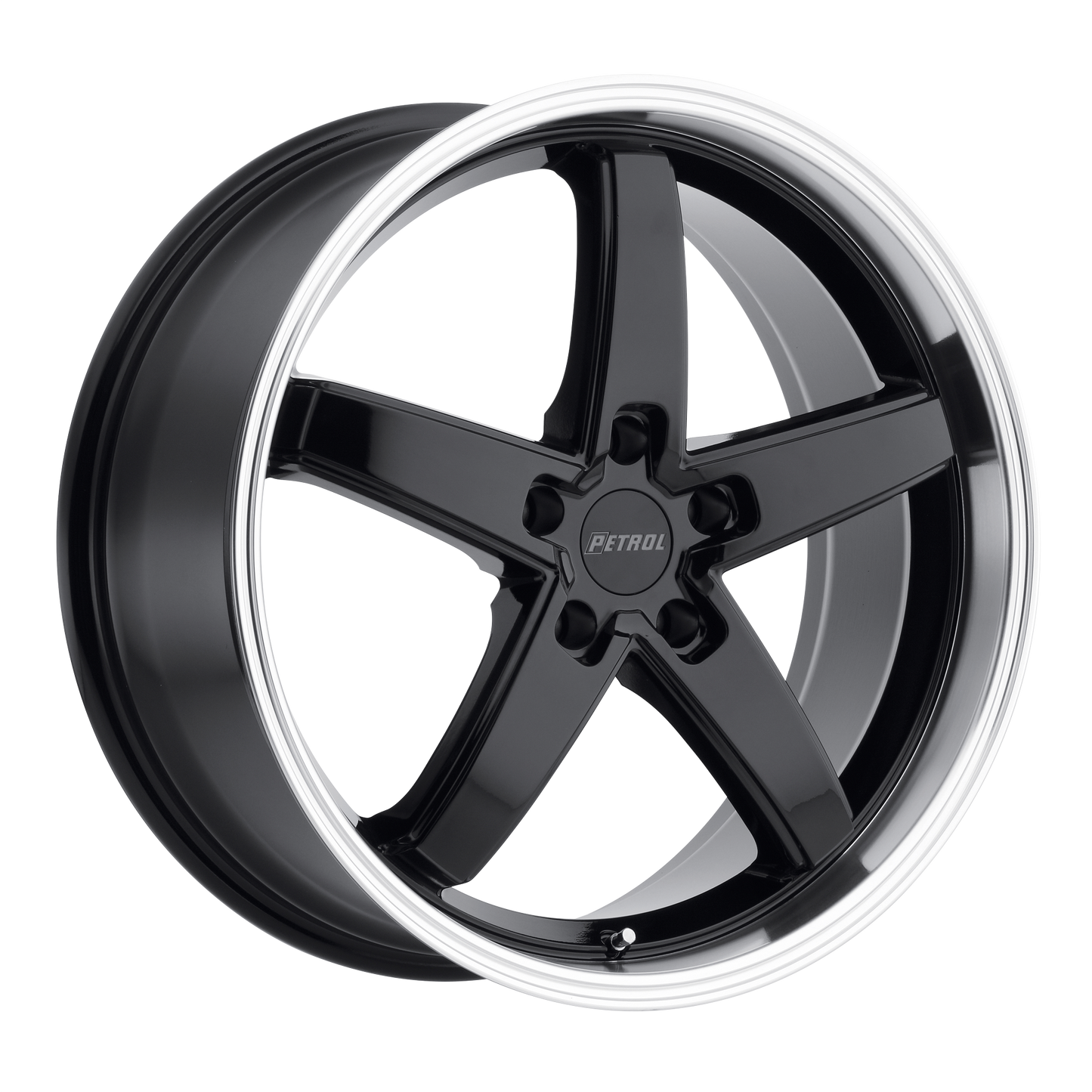 Petrol P1B 20X8.5 35 5X120/5X4.72 GLOSS BLACK W/ MACHINED CUT LIP