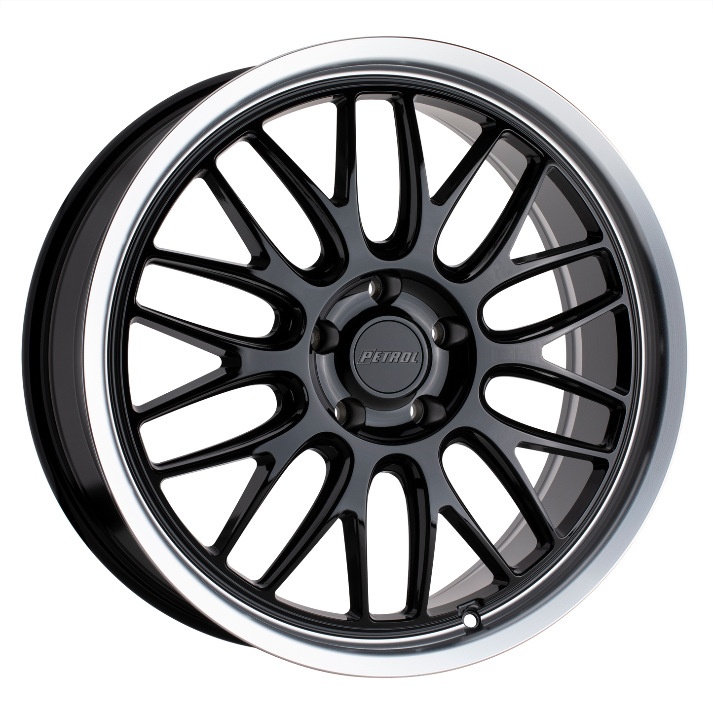 Petrol P4C 18X8 40 5X114.3/5X4.5 GLOSS BLACK W/ MACHINED CUT LIP