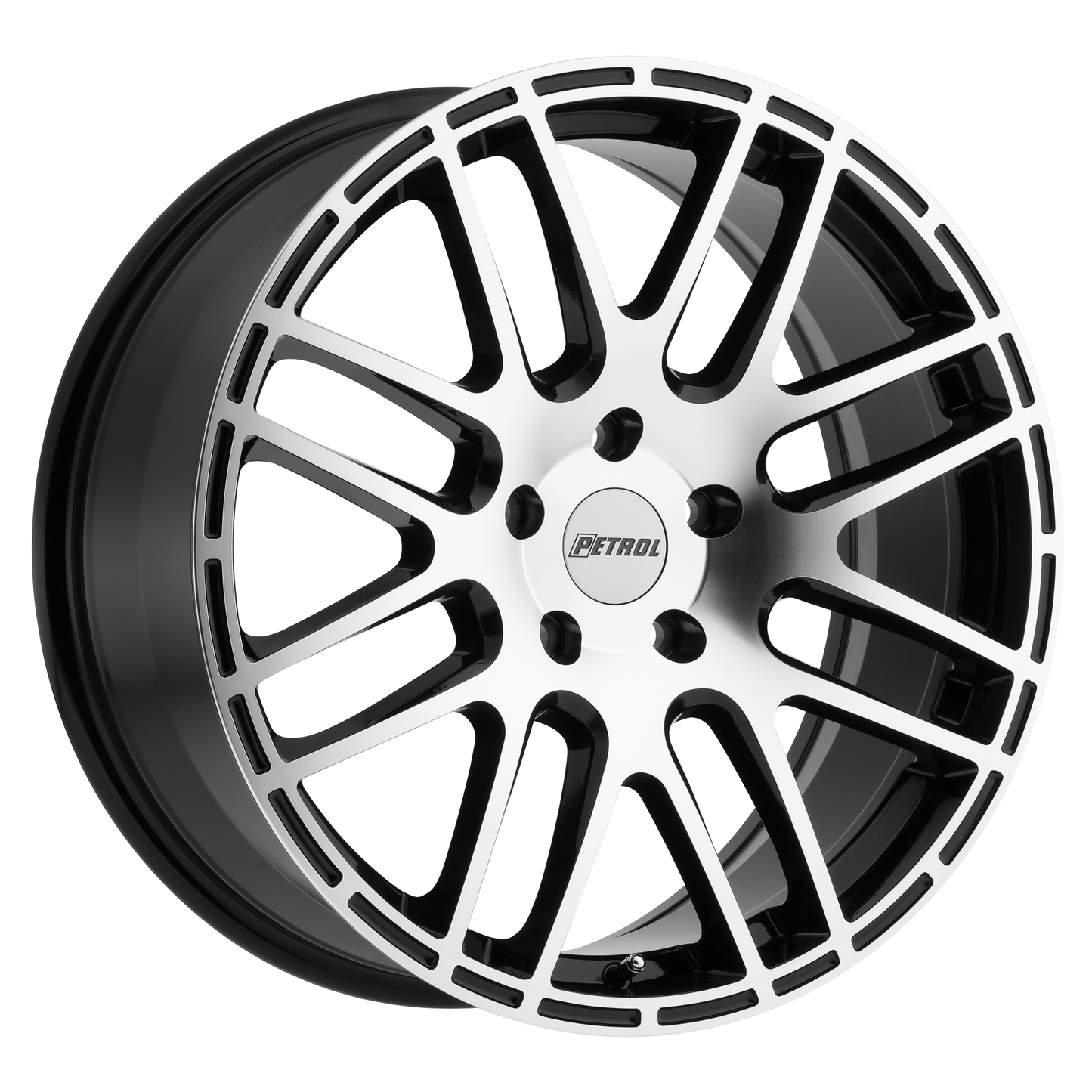 Petrol P6A 18X8 35 5X120/5X4.72 GLOSS BLACK W/ MACHINED CUT FACE