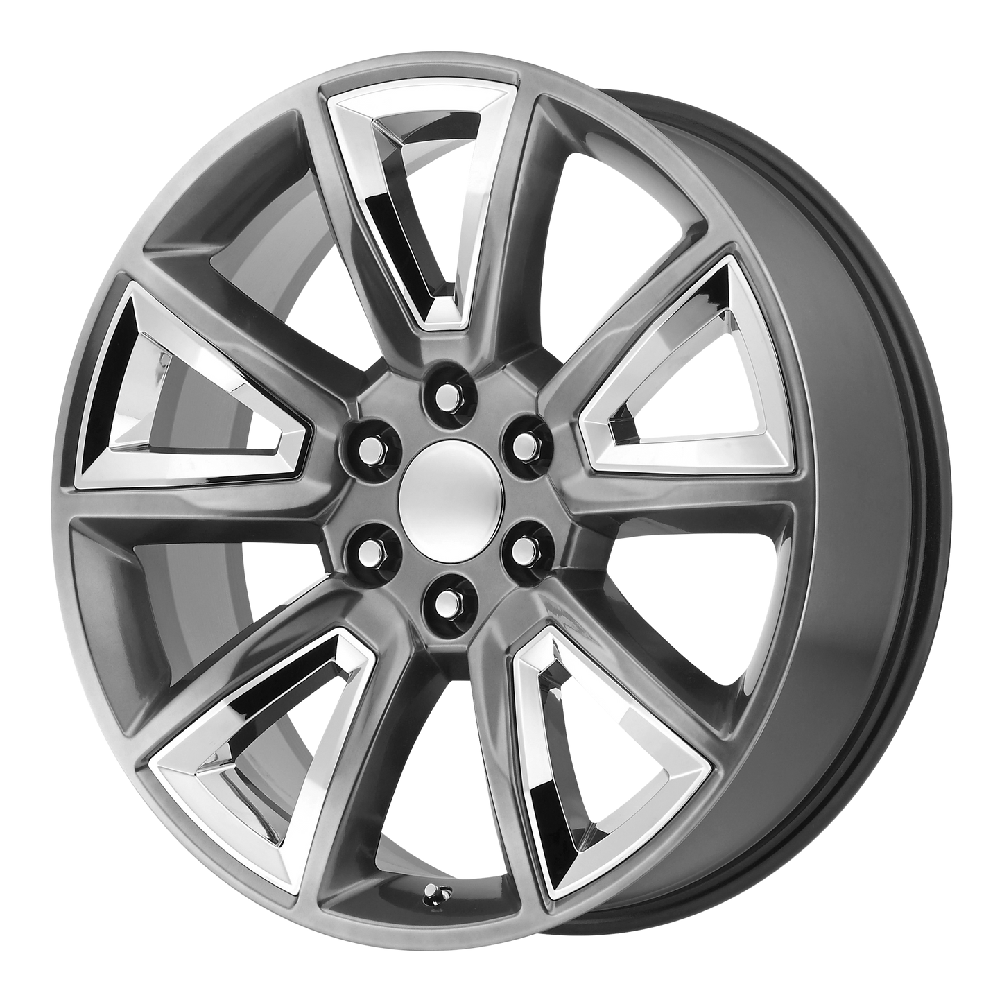 PERFORMANCE REPLICAS PR168 22X9 24 6X139.7/6X5.5 Hyper Silver with Chrome Accents