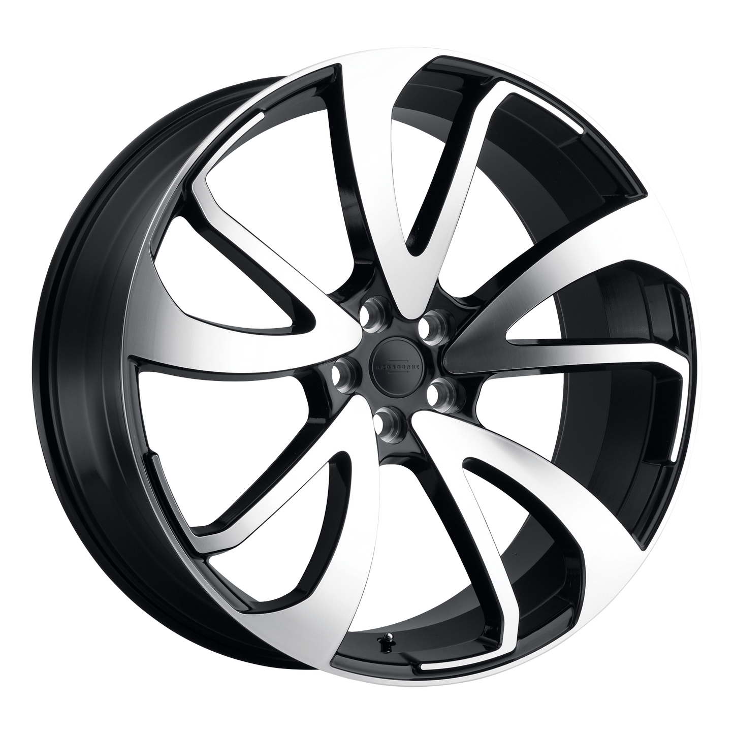 RedBourne VINCENT 22X10.5 32 5X120/5X4.72 GLOSS BLACK W/ MIRROR CUT FACE - DIRECTIONAL