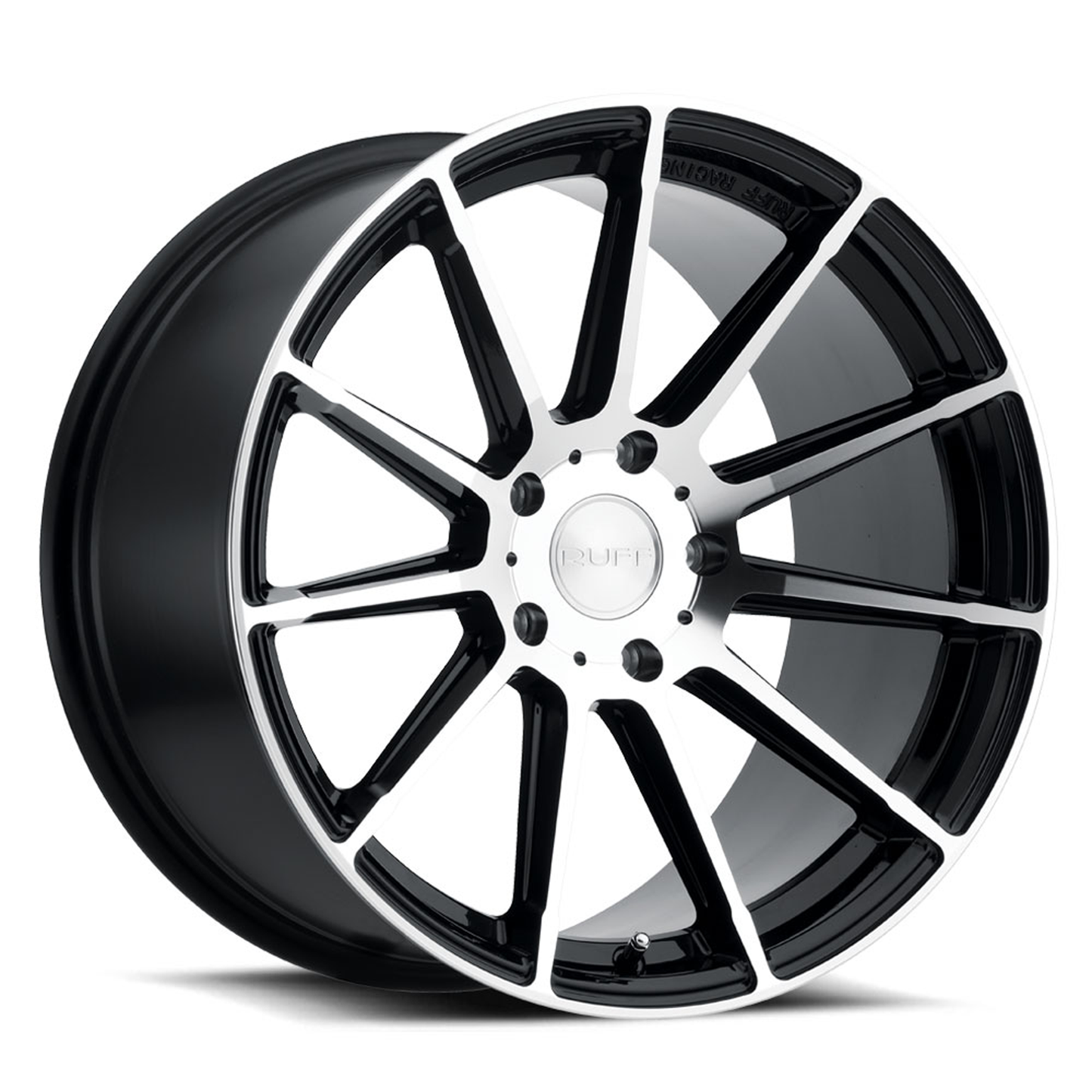 RUFF RS2 18X10 40 5X120/5X4.72 GLOSS BLACK W/ MACHINED FACE