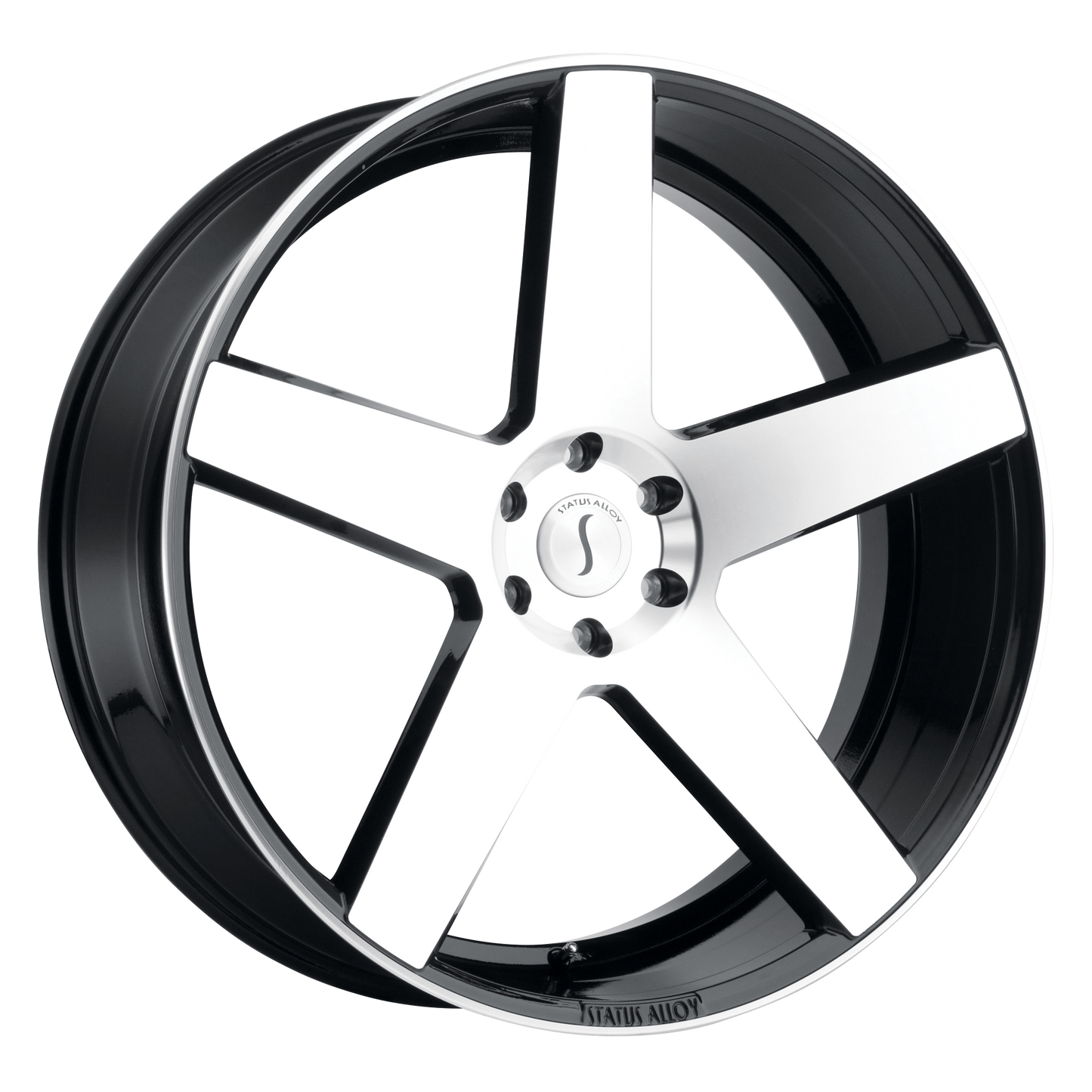 Status EMPIRE 24X9.5 15 5X120/5X4.72 GLOSS BLACK W/ MACHINED FACE