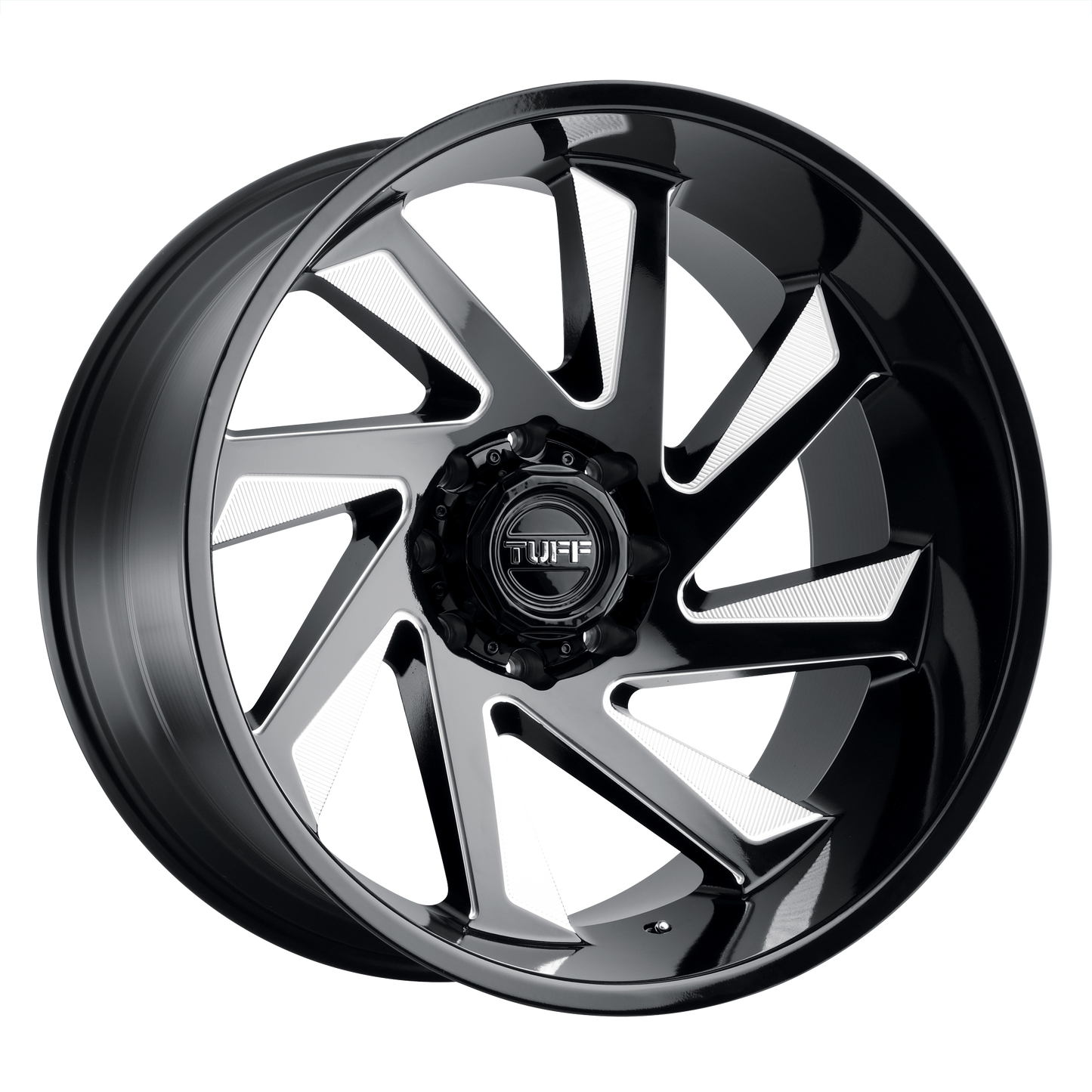 Tuff T1B 26X14 -72 8X165.1/8X6.5 GLOSS BLACK W/ MILLED SPOKES